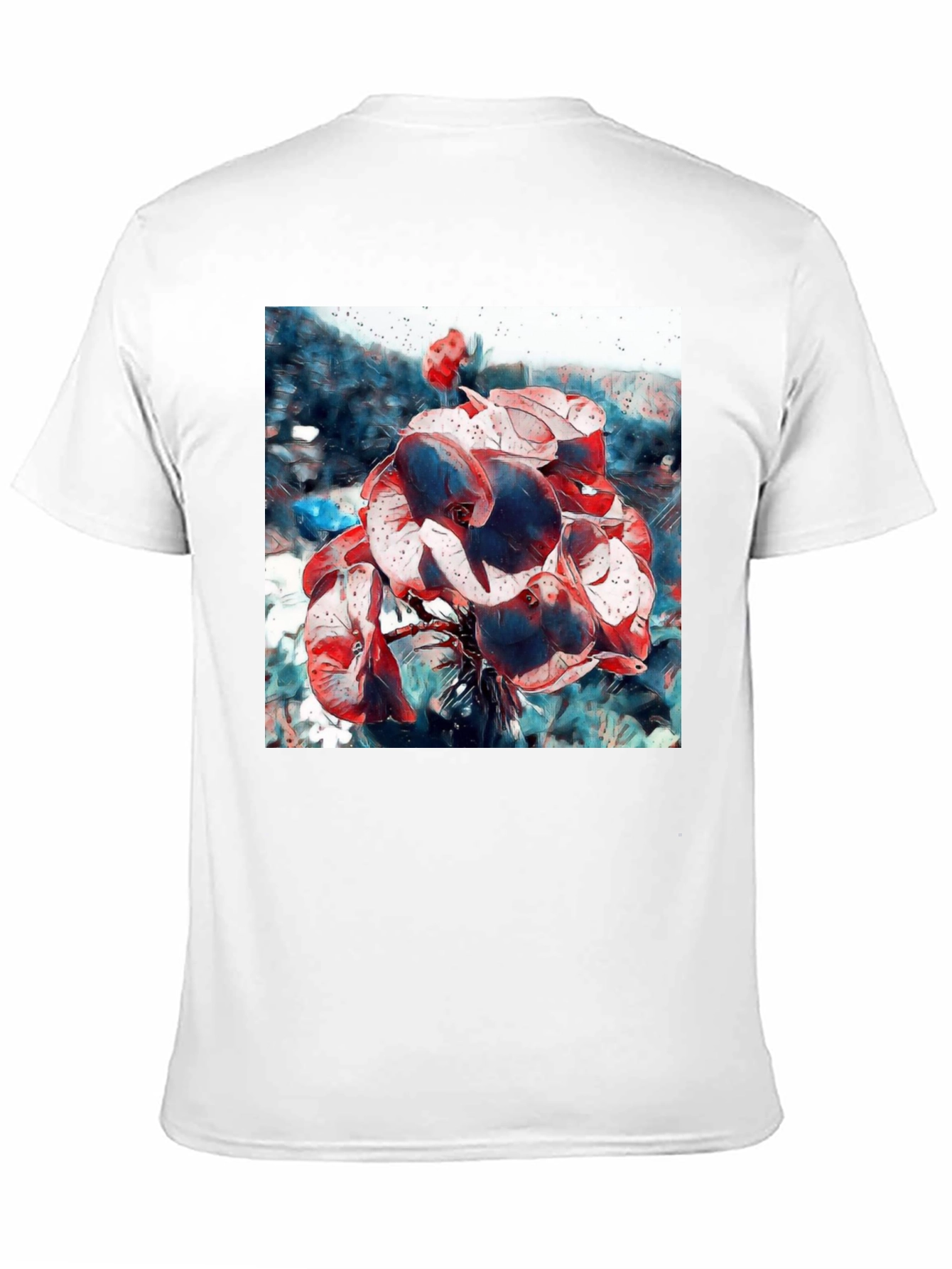 Abstract Floral T-Shirt - Artistic Botanical Design
