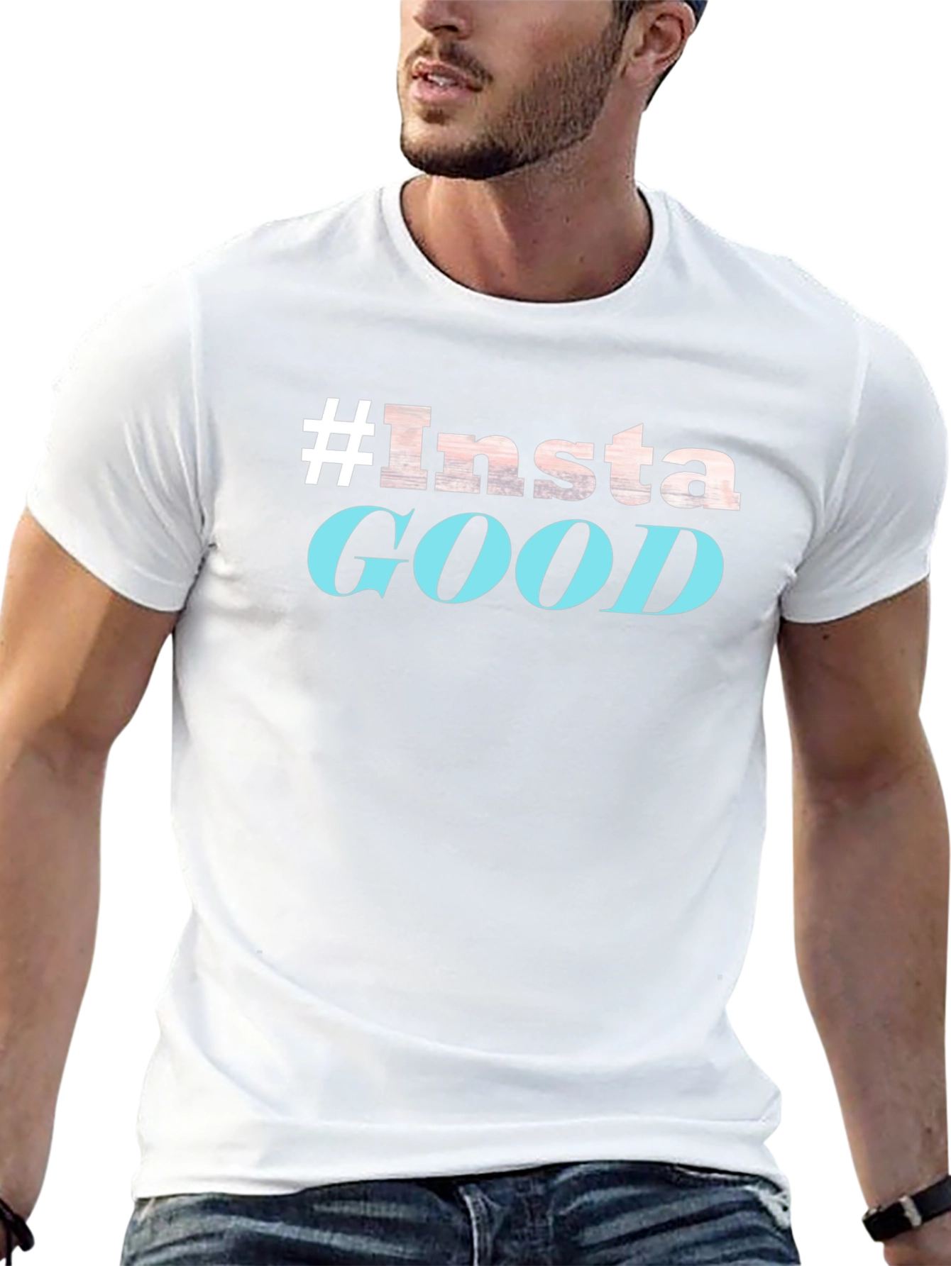 #InstaGood Black Graphic Tee - Trendy Casual Wear