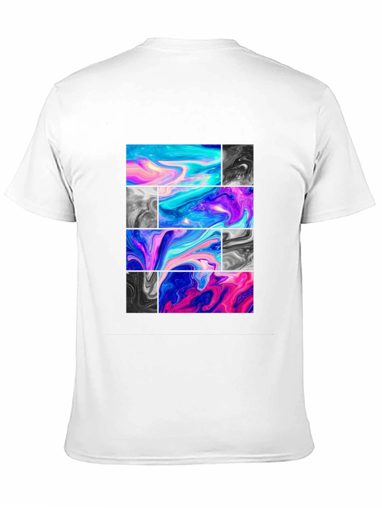 Abstract Marble Block Graphic Print T-Shirt