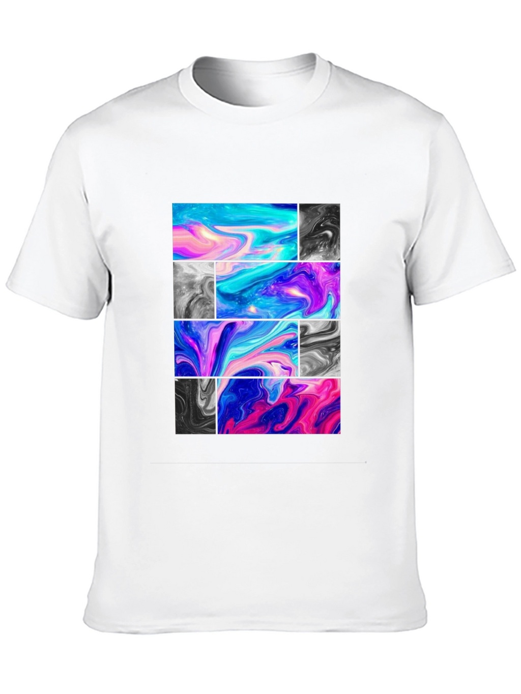 Abstract Marble Block Graphic Print T-Shirt