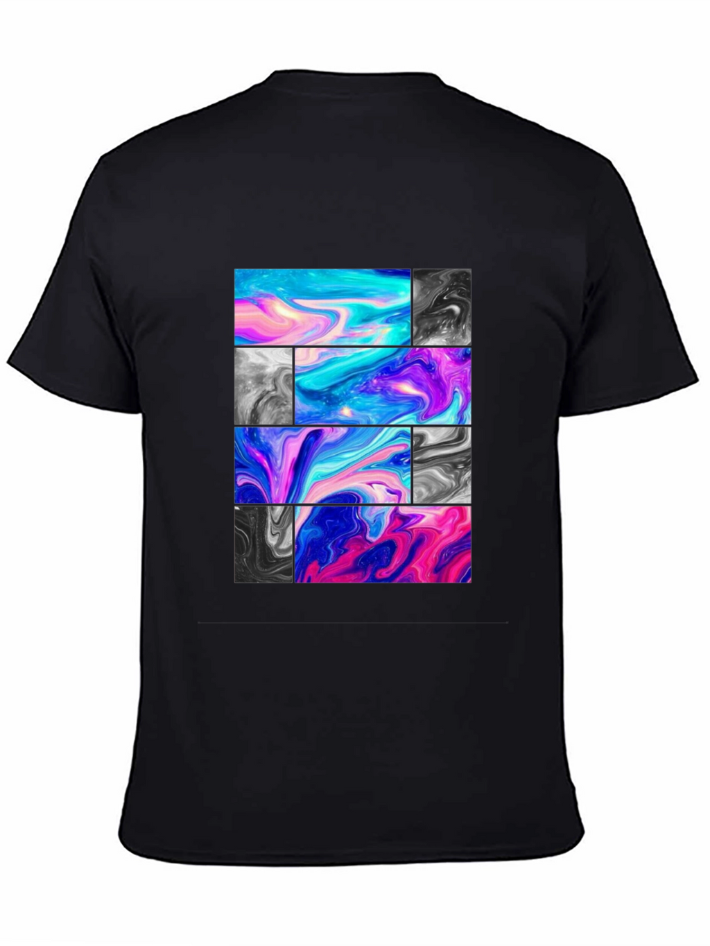 Abstract Marble Block Graphic Print T-Shirt