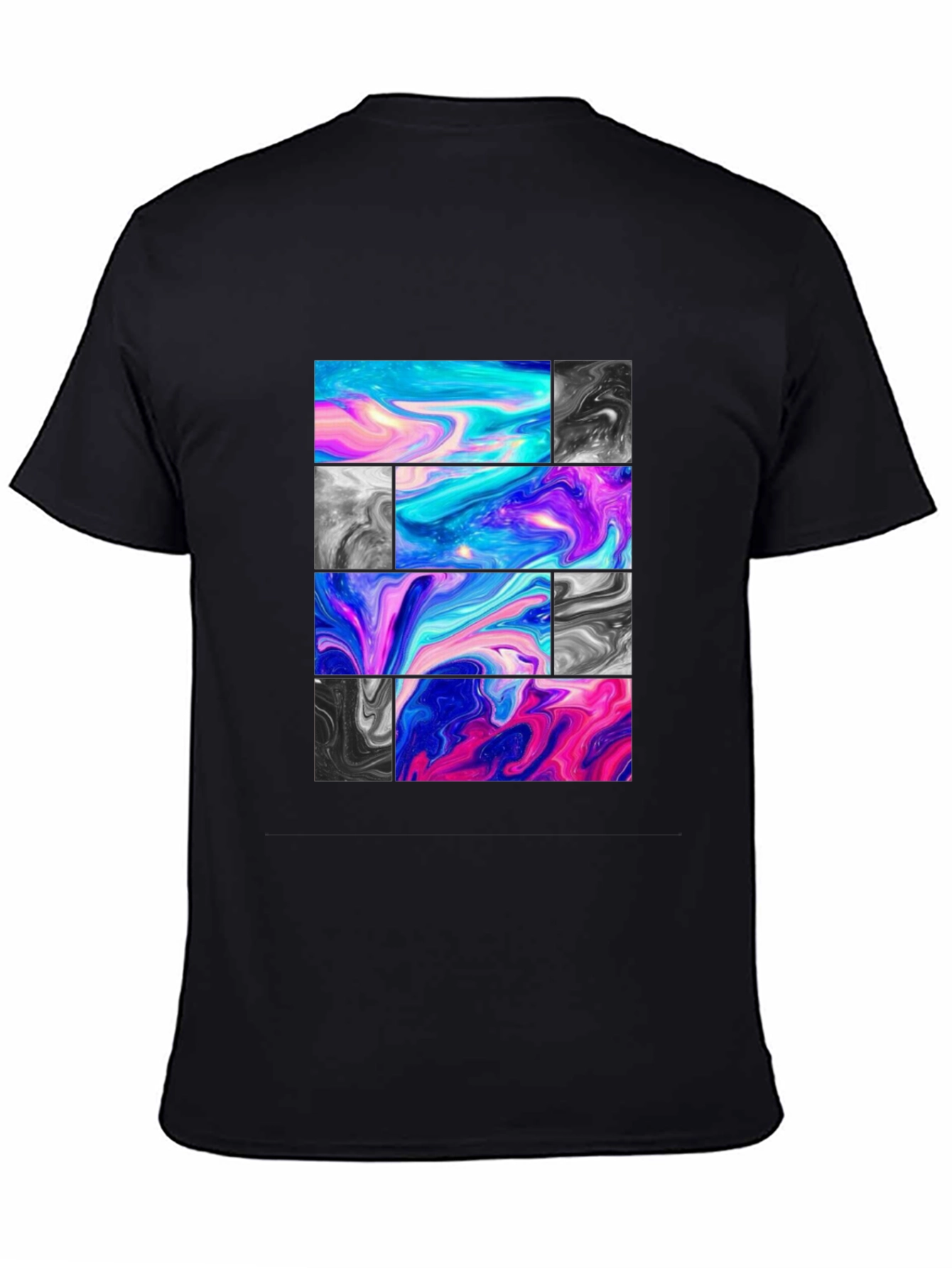 Abstract Marble Block Graphic Print T-Shirt
