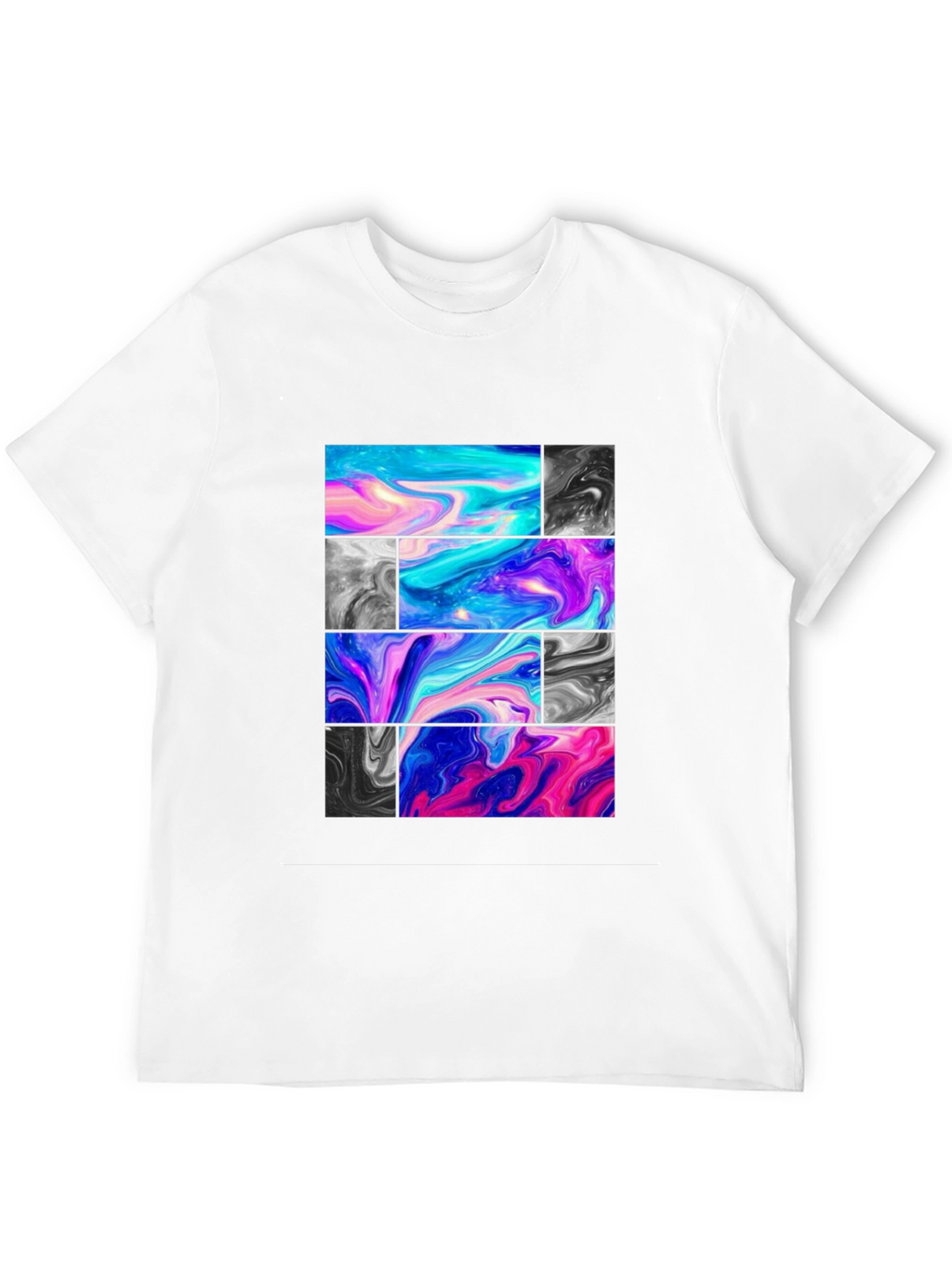 Abstract Marble Block Graphic Print T-Shirt