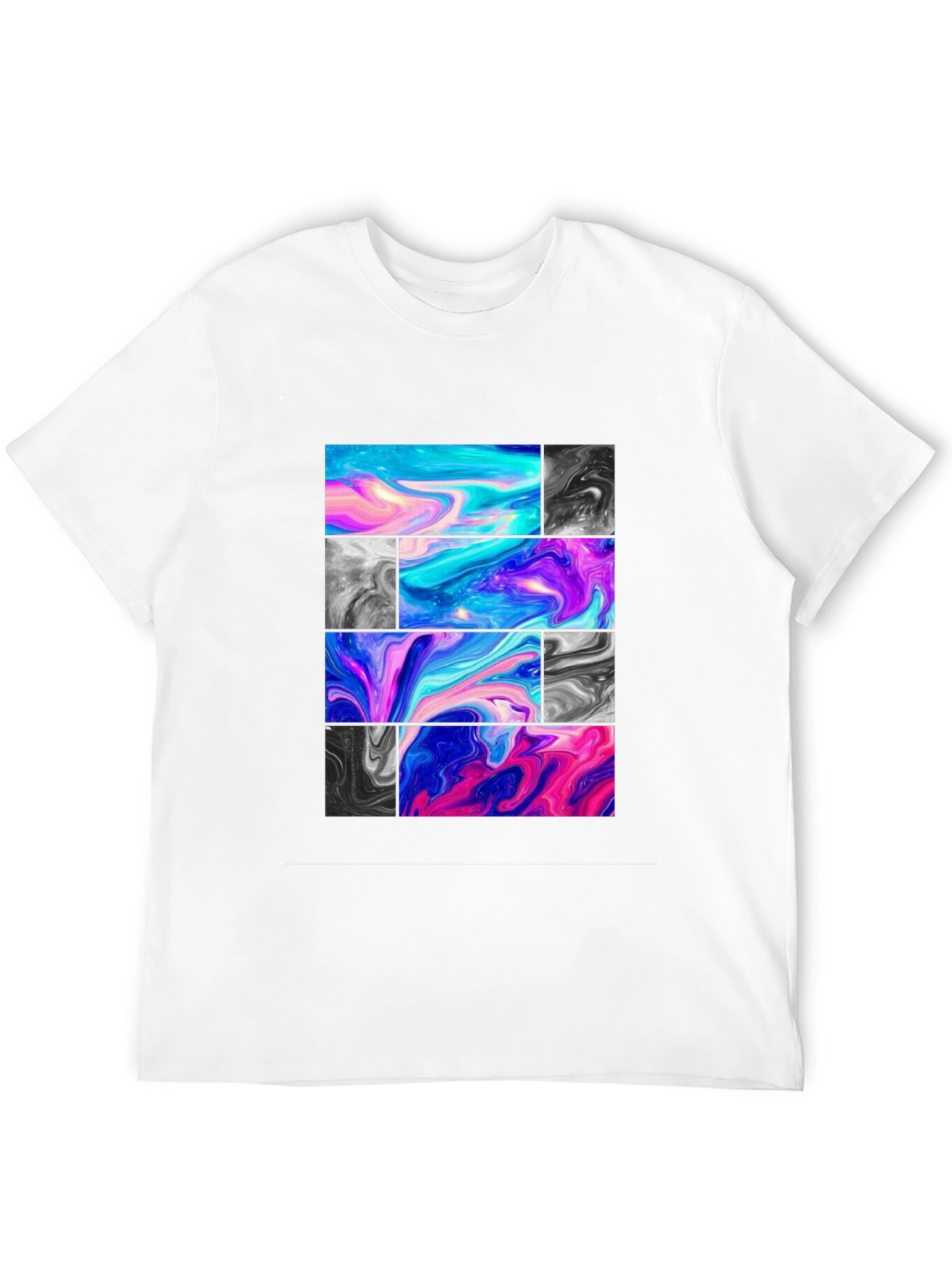 Abstract Marble Block Graphic Print T-Shirt