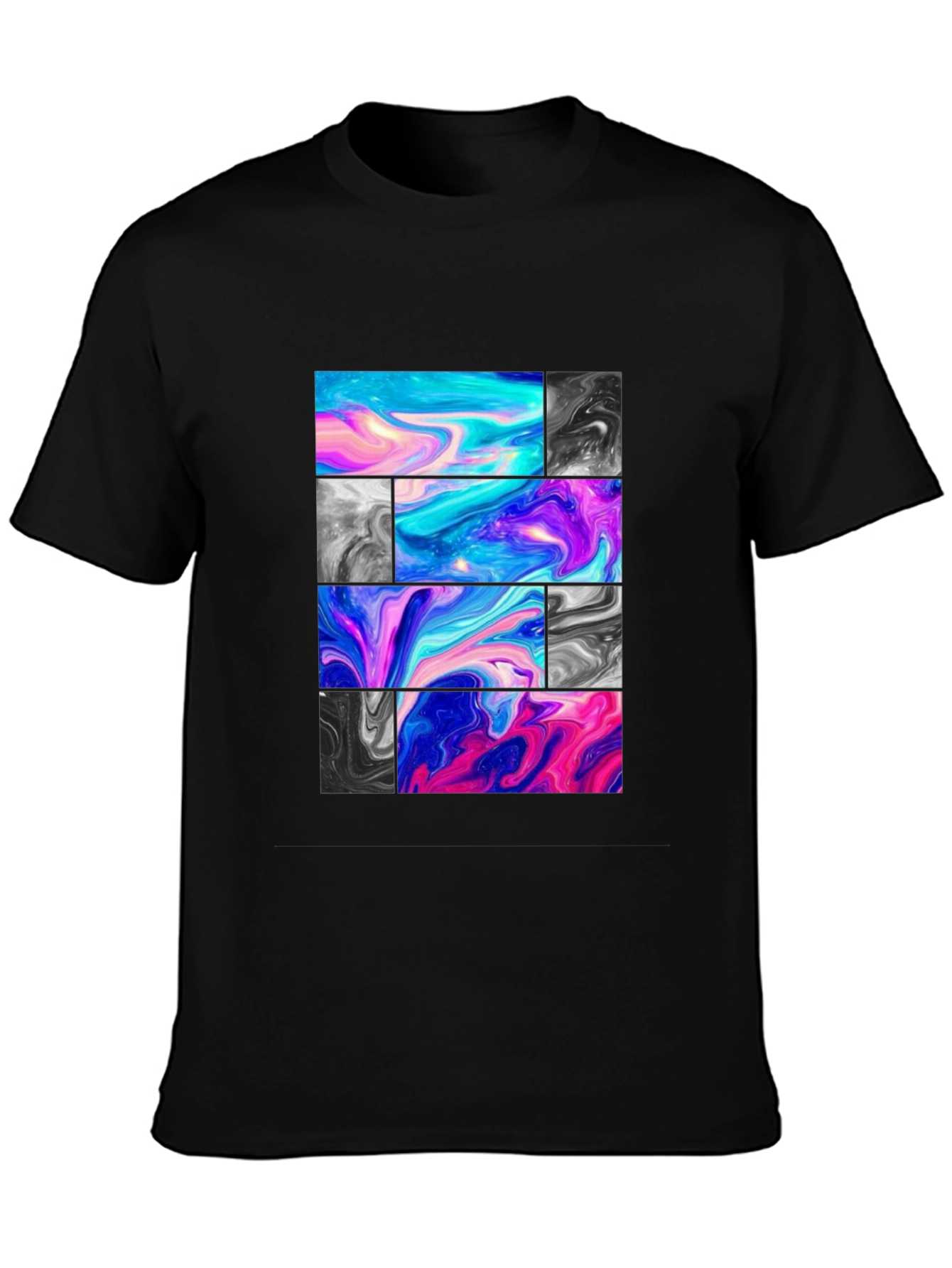 Abstract Marble Block Graphic Print T-Shirt