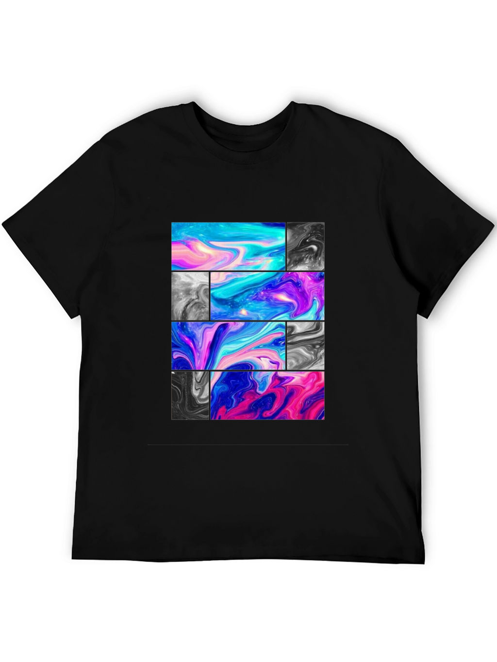 Abstract Marble Block Graphic Print T-Shirt
