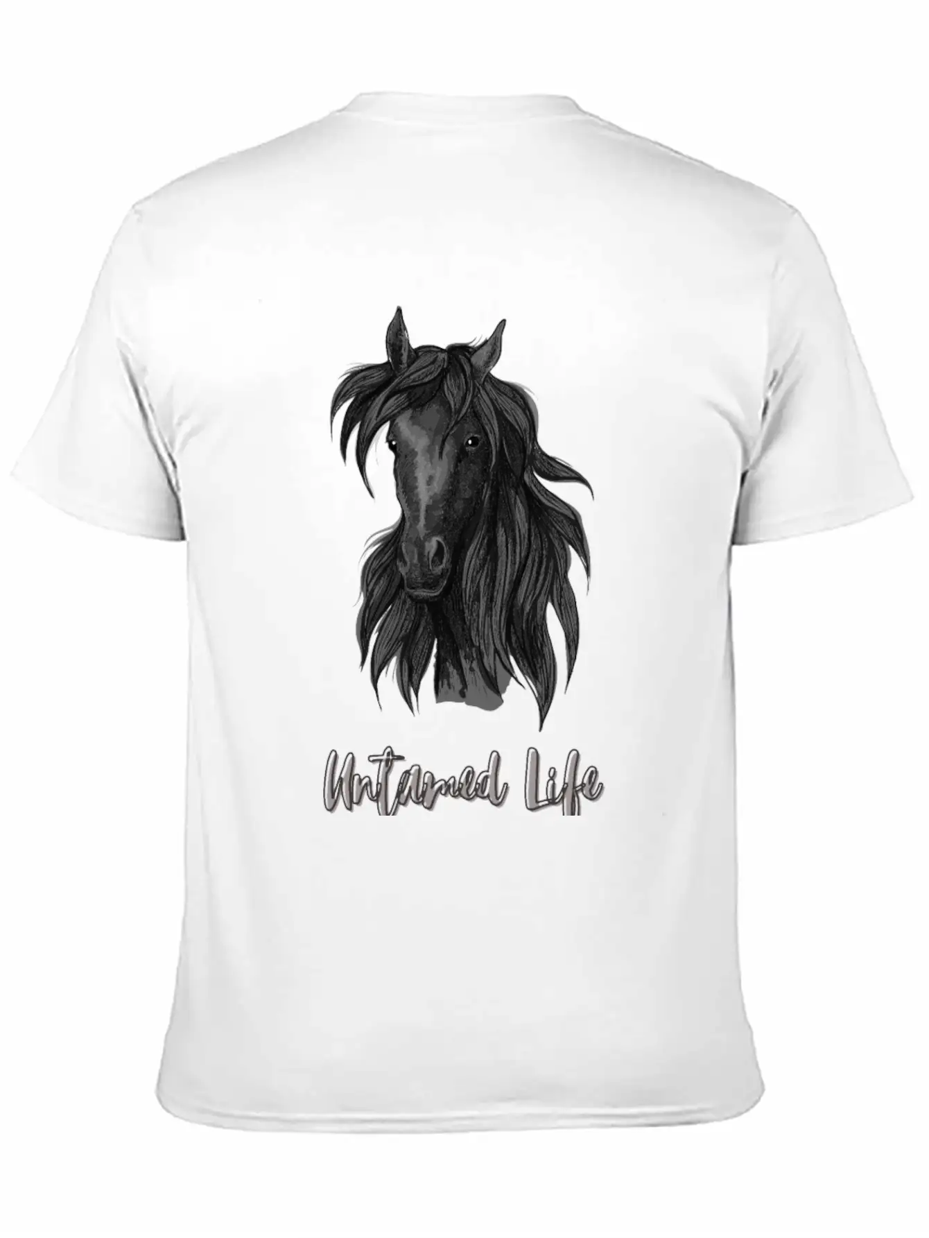 "Untamed Life" Horse Graphic Illustration Design Unisex Casual T-Shirt – Clean Design For Daily Comfort