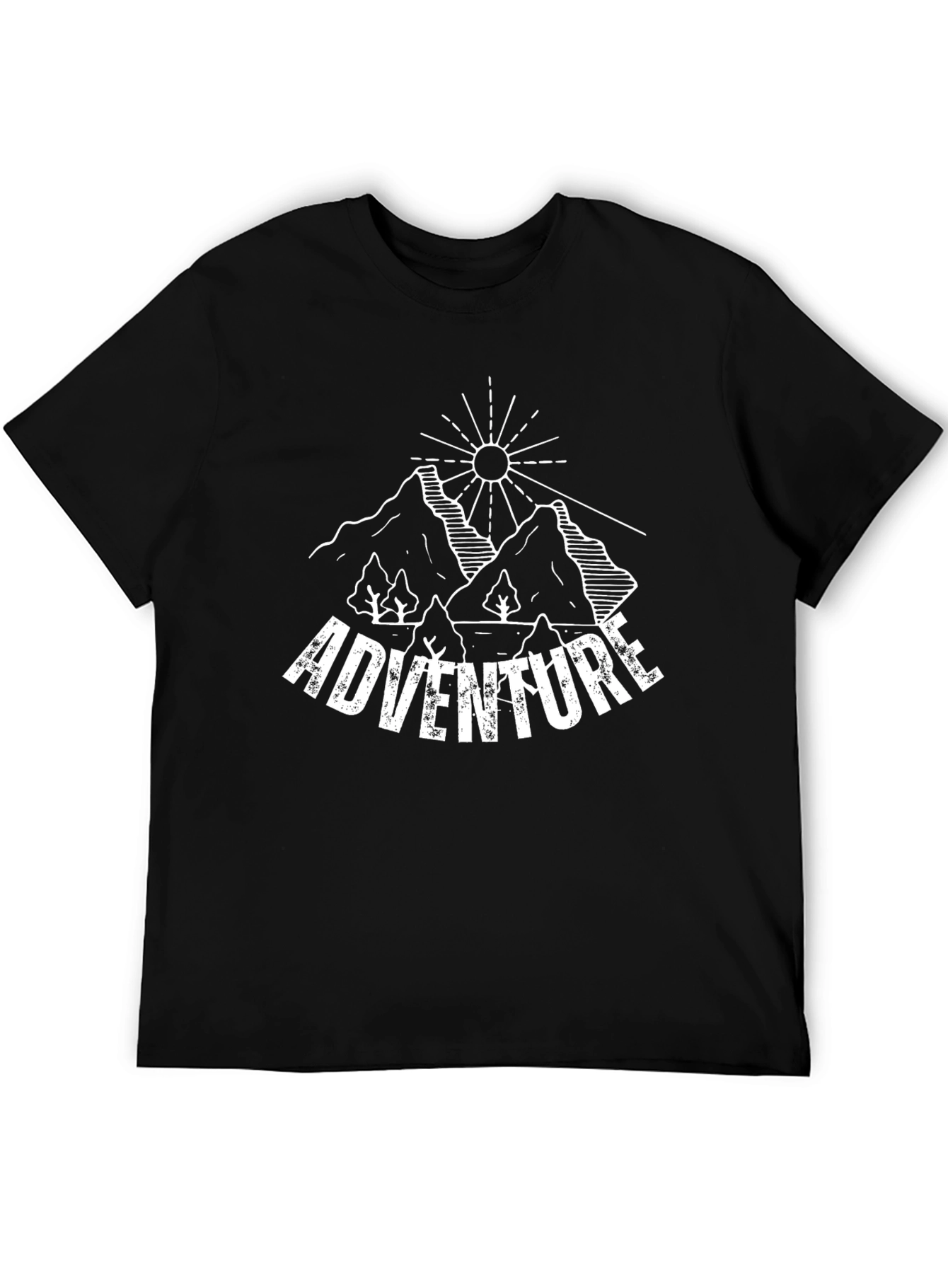 Adventure Graphic Tee - Mountain Scene Black T-Shirt