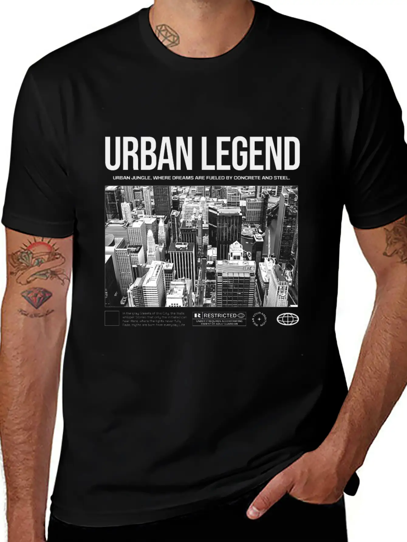 "Urban Legend" - Powerful Streetwear Design Unisex Short Sleeve Soft Cotton T-Shirt – Casual Everyday Wear