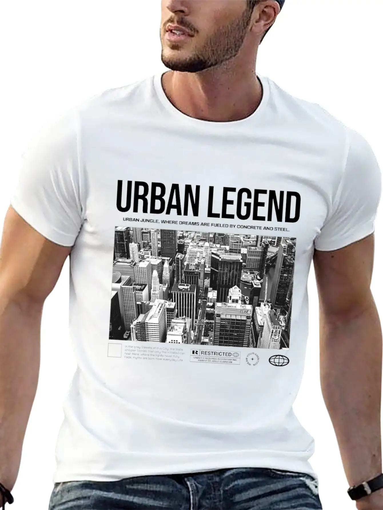 "Urban Legend" - Powerful Streetwear Design Unisex Short Sleeve Soft Cotton T-Shirt – Casual Everyday Wear