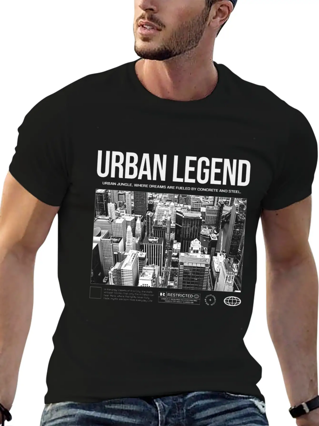 "Urban Legend" - Powerful Streetwear Design Unisex Short Sleeve Soft Cotton T-Shirt – Casual Everyday Wear