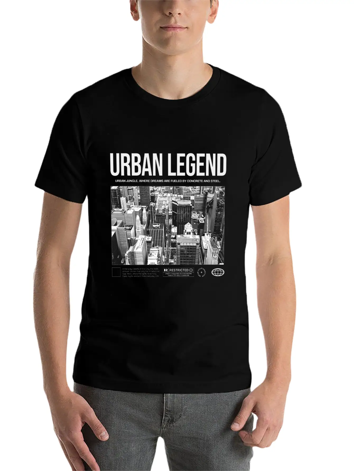 "Urban Legend" - Powerful Streetwear Design Unisex Short Sleeve Soft Cotton T-Shirt – Casual Everyday Wear