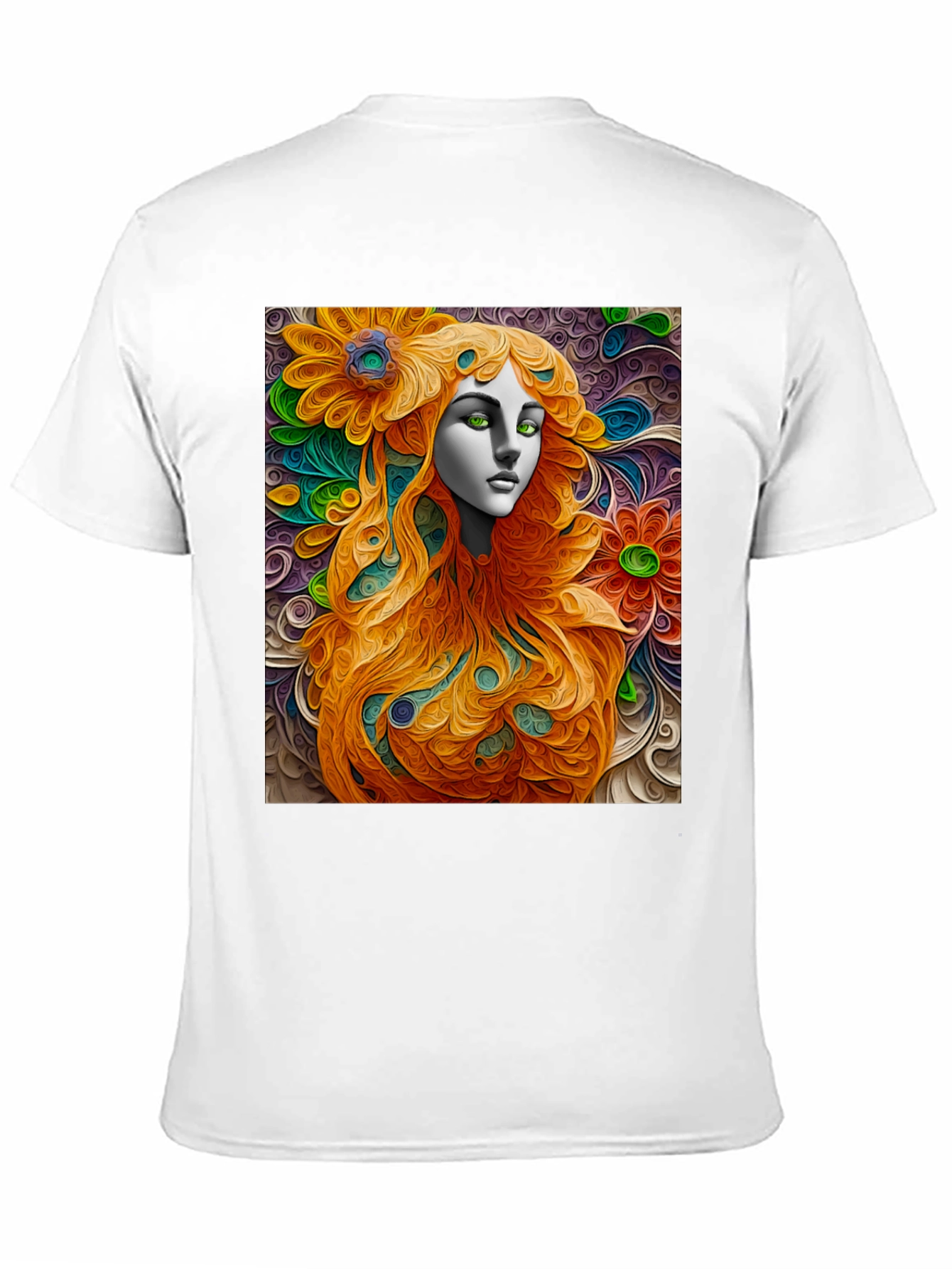 Abstract Floral Woman Graphic Tee - Artistic Style