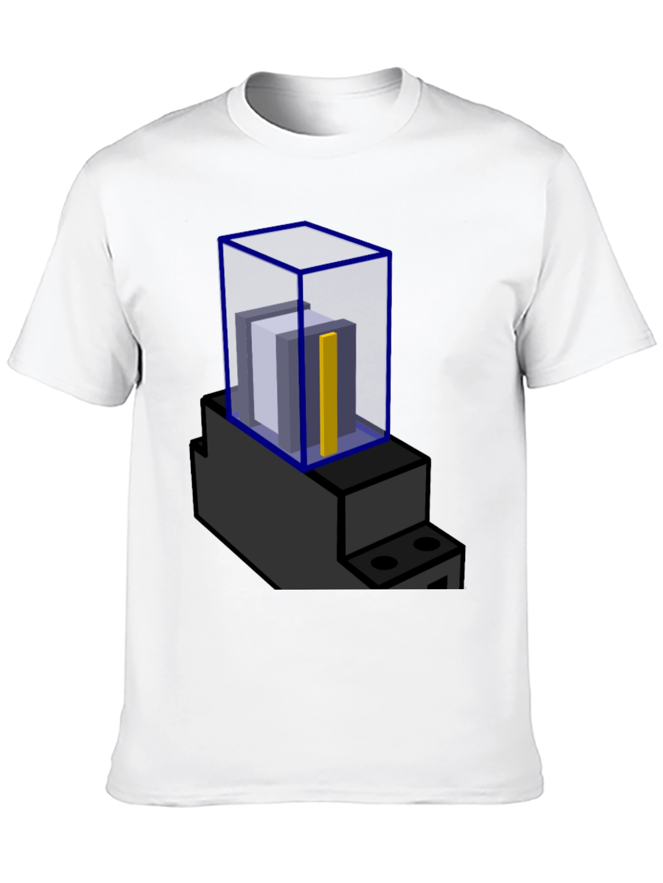 Abstract Blue Cube Graphic T-Shirt