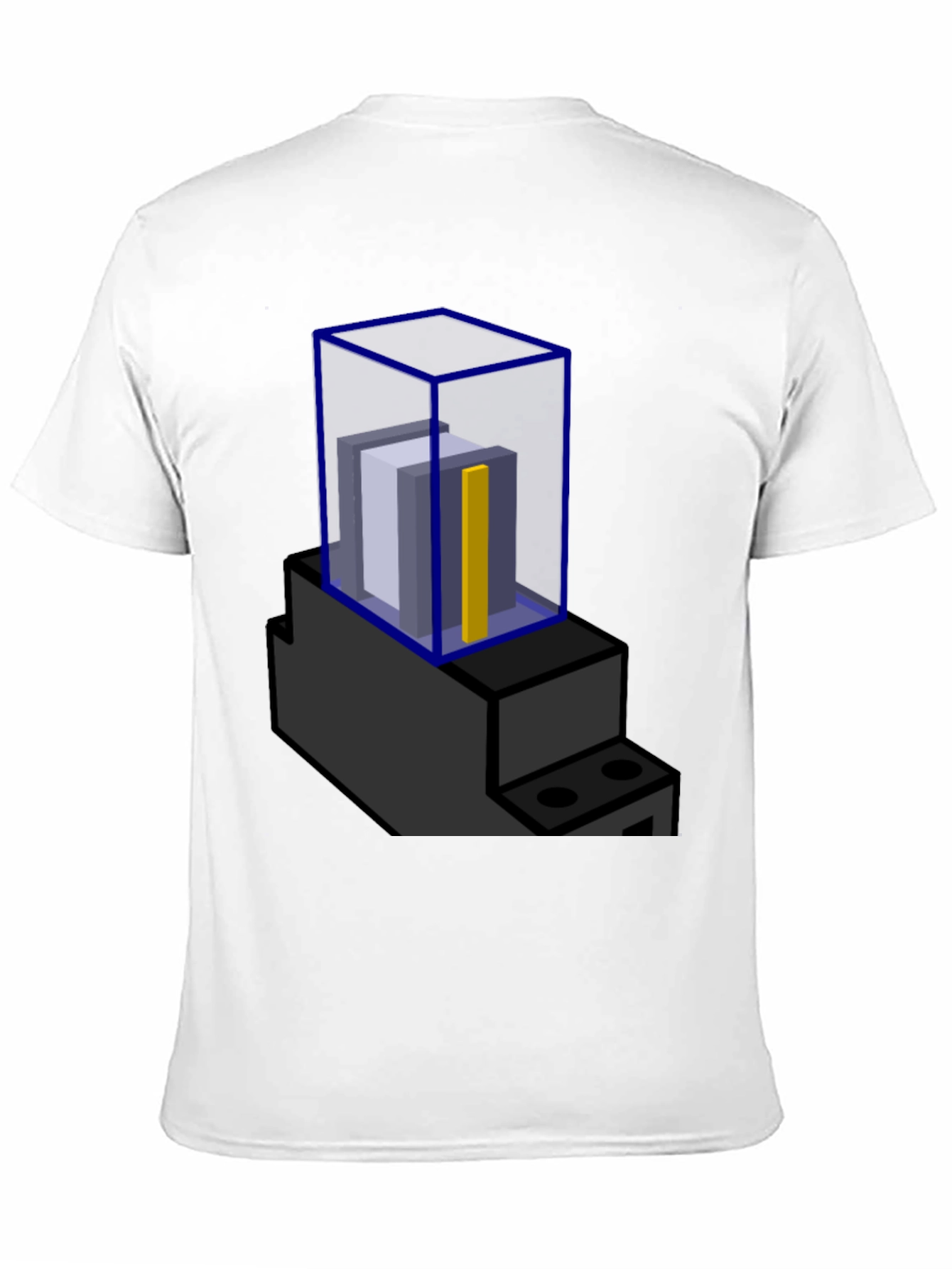Abstract Blue Cube Graphic T-Shirt