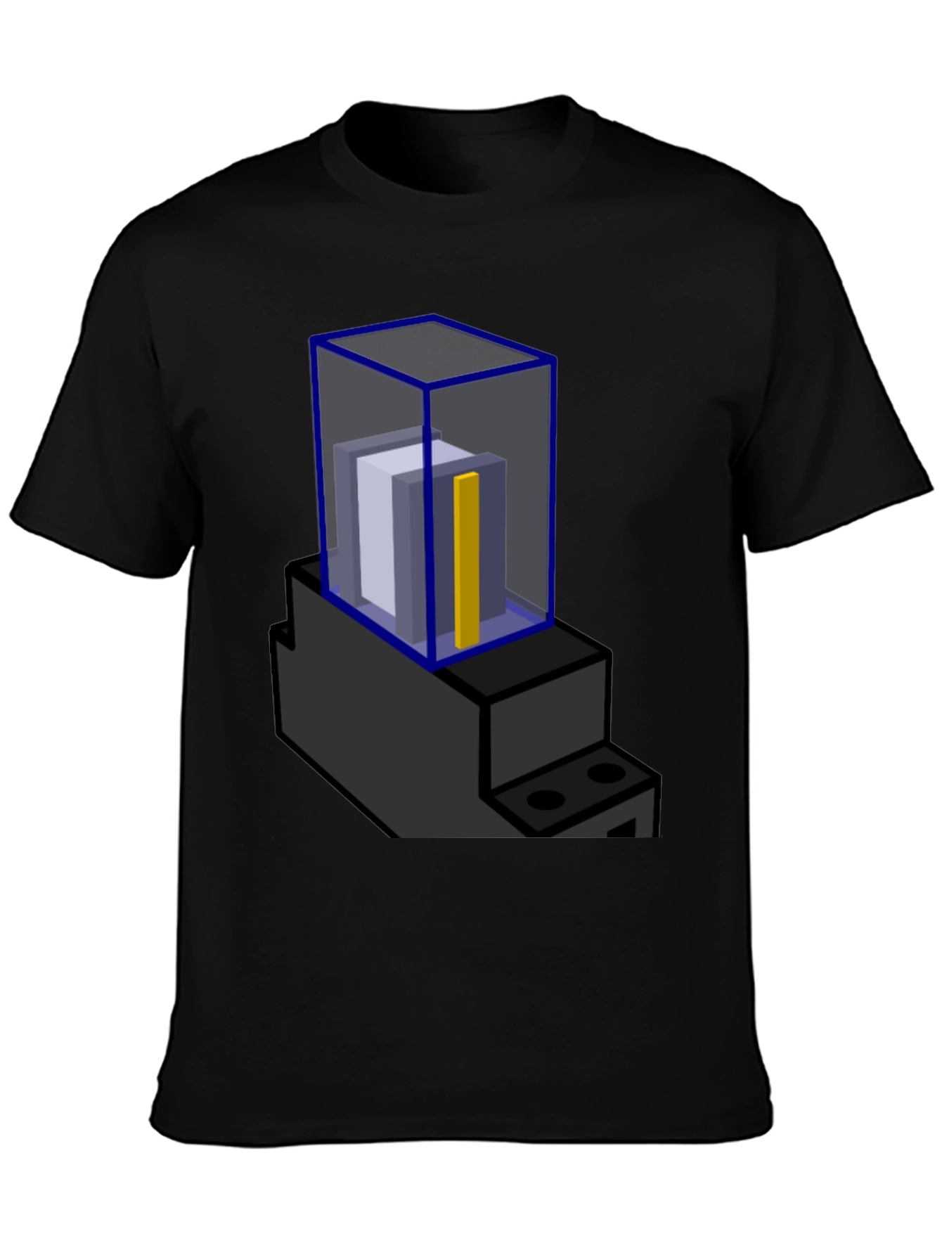 Abstract Blue Cube Graphic T-Shirt