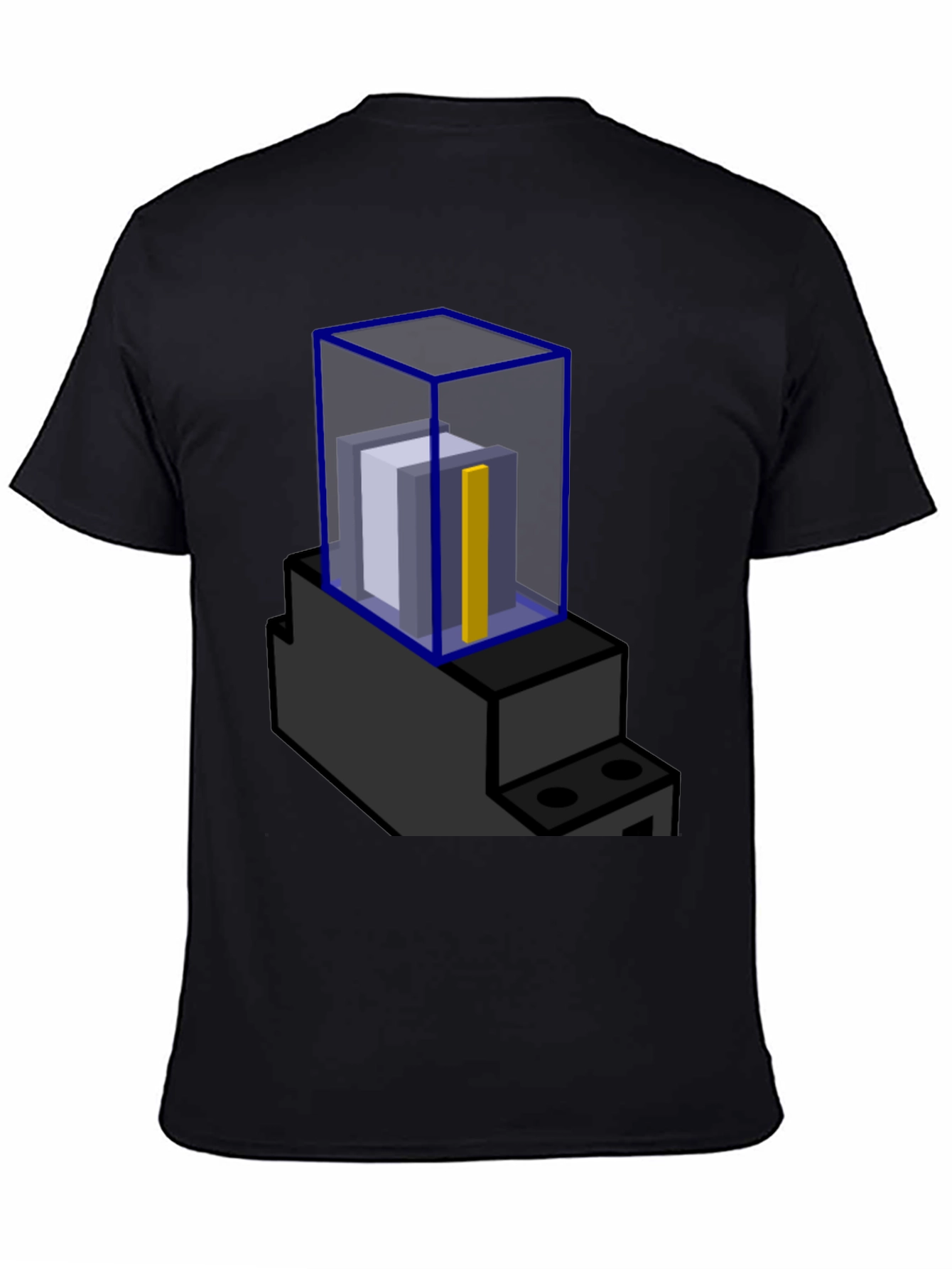 Abstract Blue Cube Graphic T-Shirt