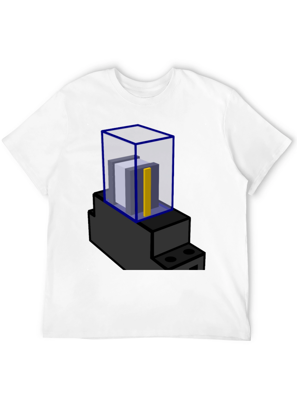Abstract Blue Cube Graphic T-Shirt