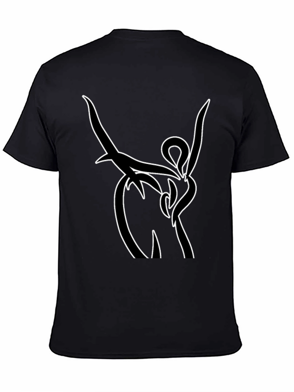 Abstract Line Art Black T-Shirt