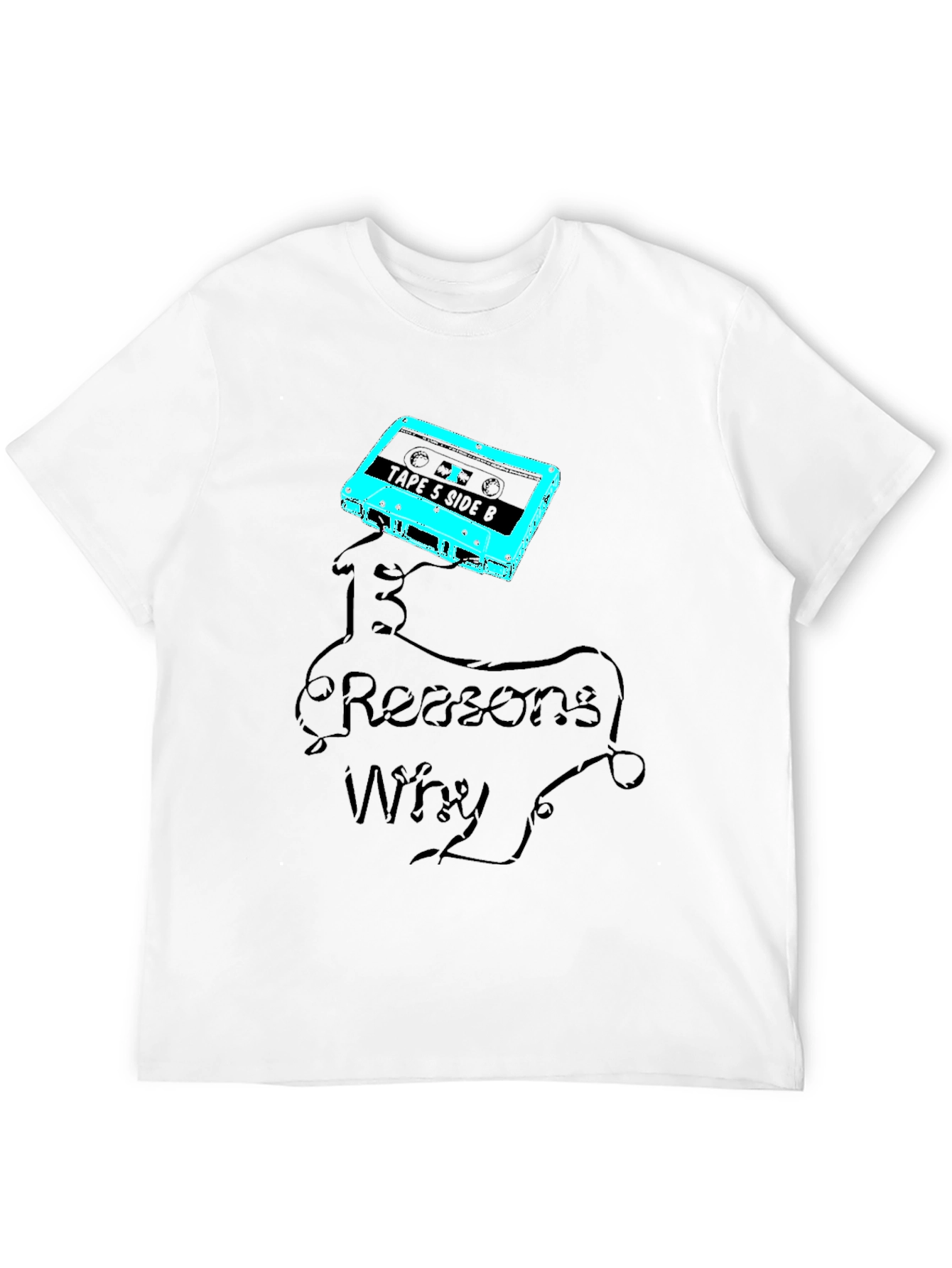 13 Reasons Why Cassette Tape Graphic Tee - Black