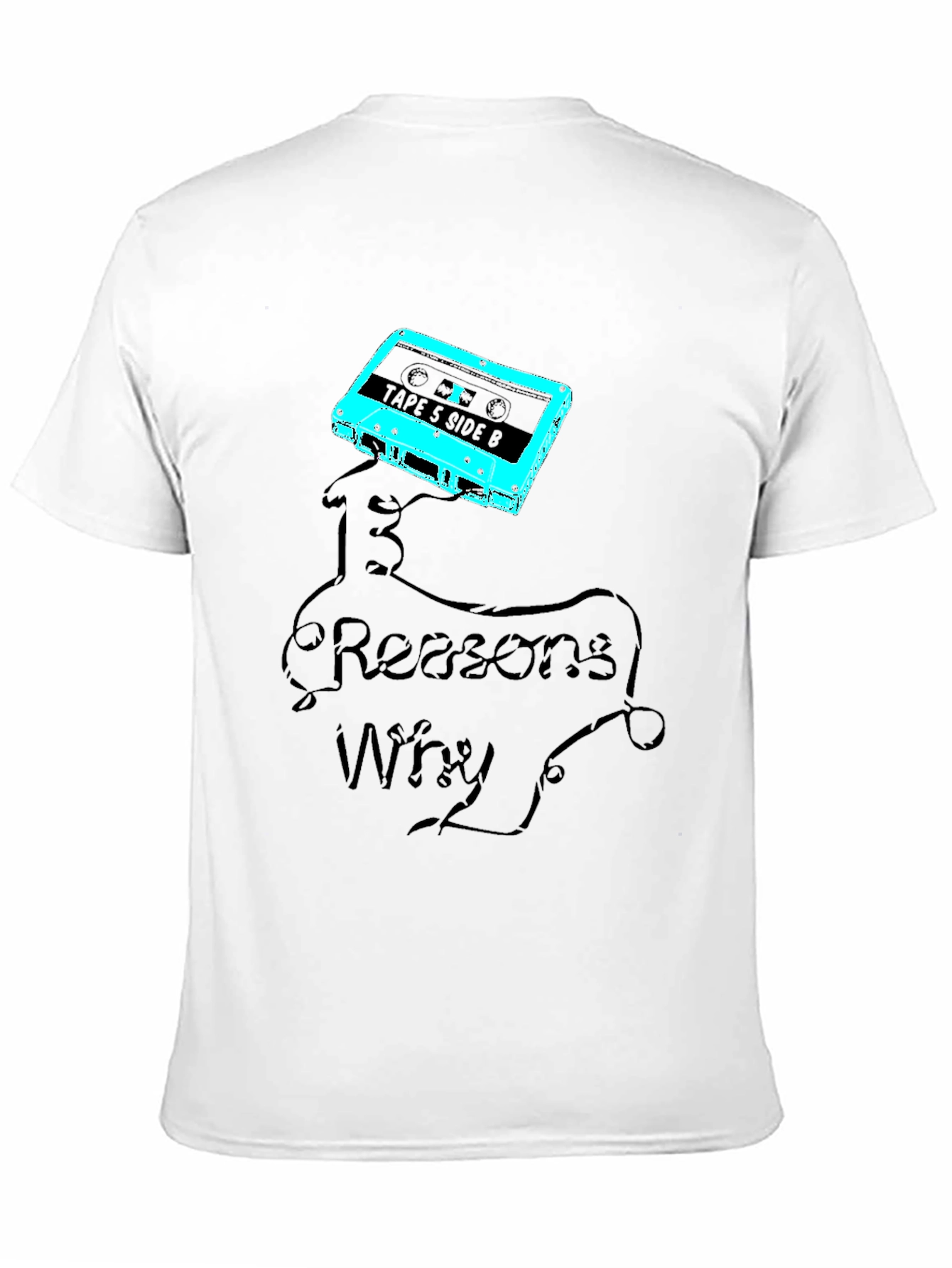 13 Reasons Why Cassette Tape Graphic Tee - Black