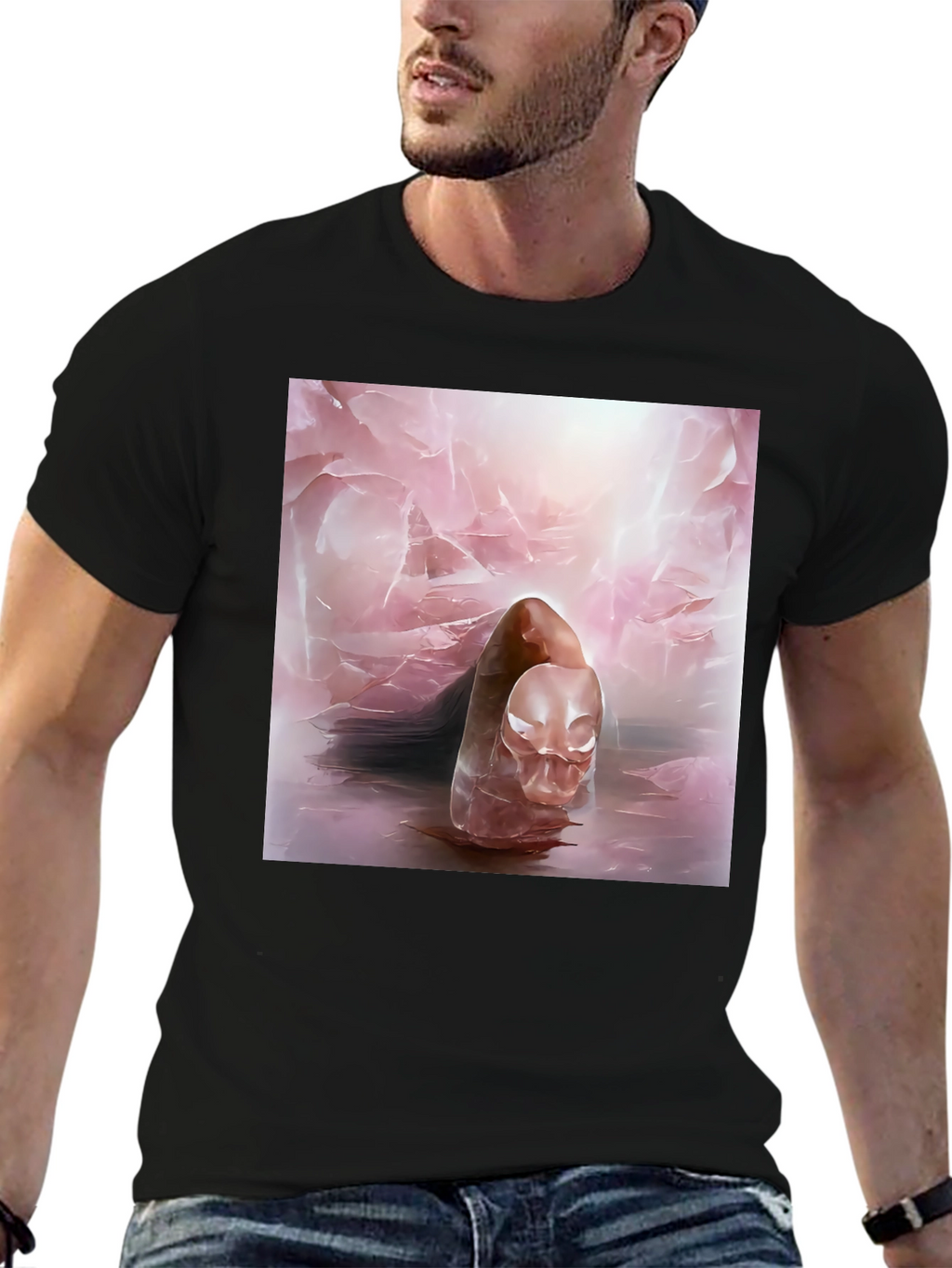 Abstract Art Tee - Ethereal Pink Design