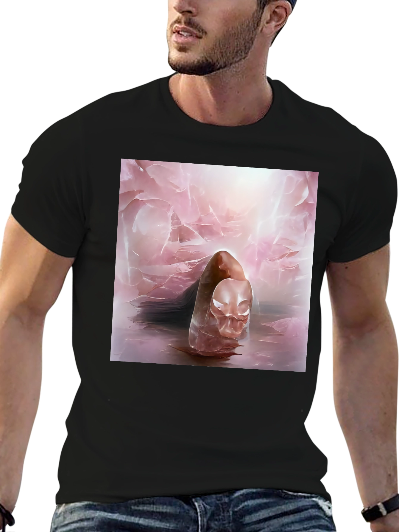 Abstract Art Tee - Ethereal Pink Design