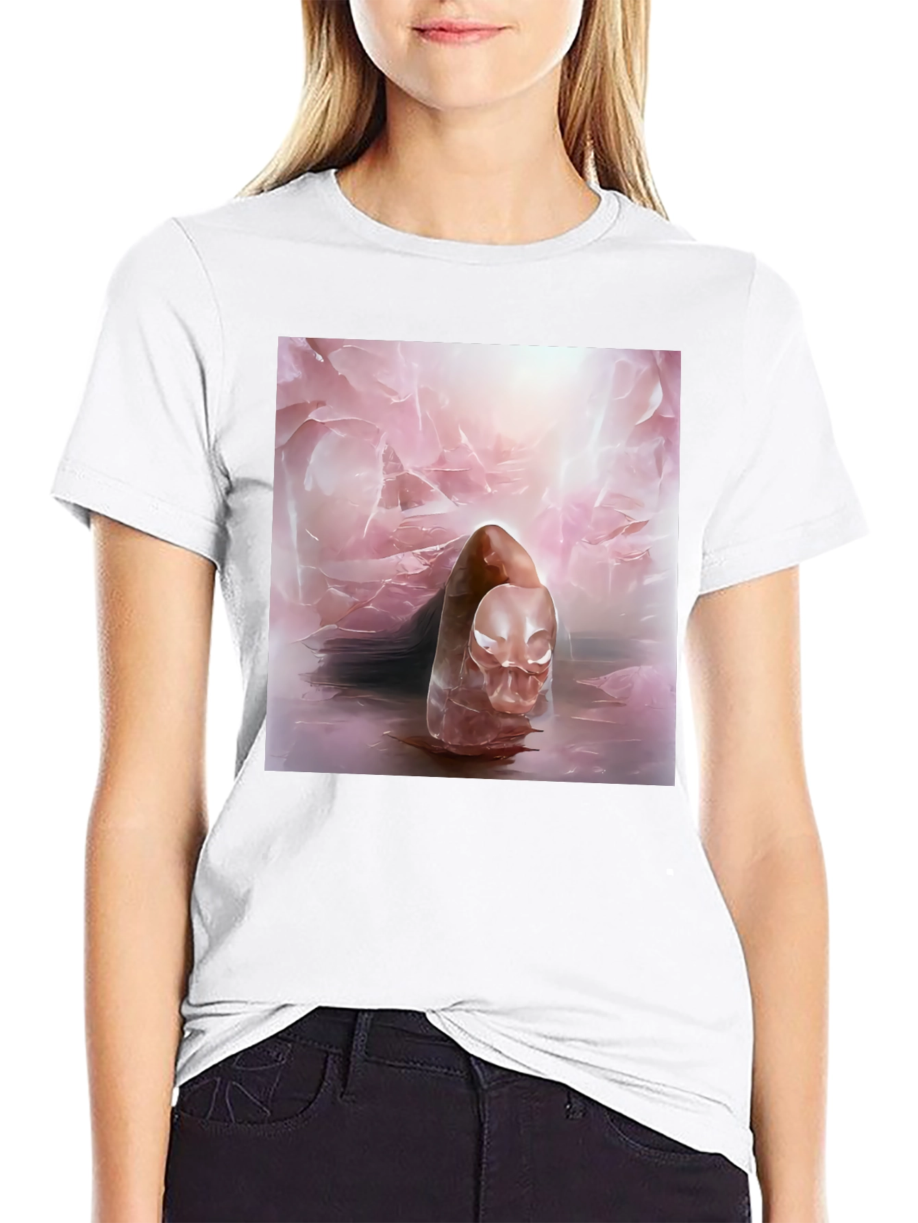 Abstract Art Tee - Ethereal Pink Design