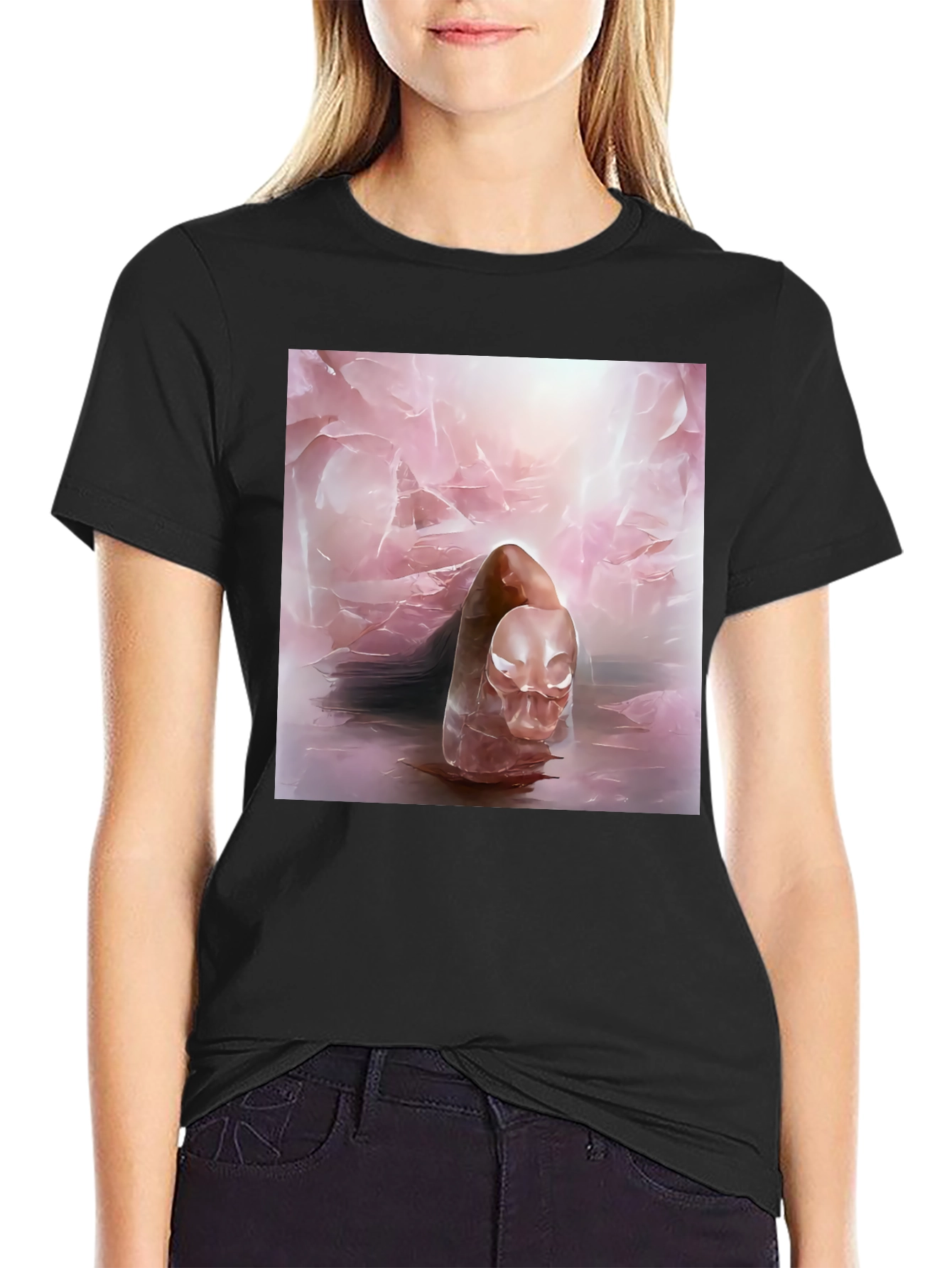 Abstract Art Tee - Ethereal Pink Design