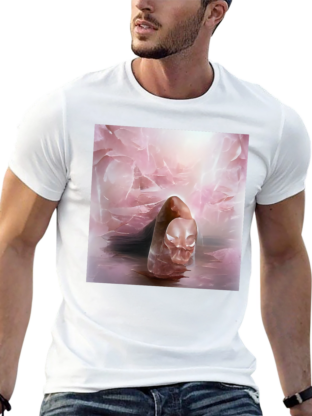 Abstract Art Tee - Ethereal Pink Design