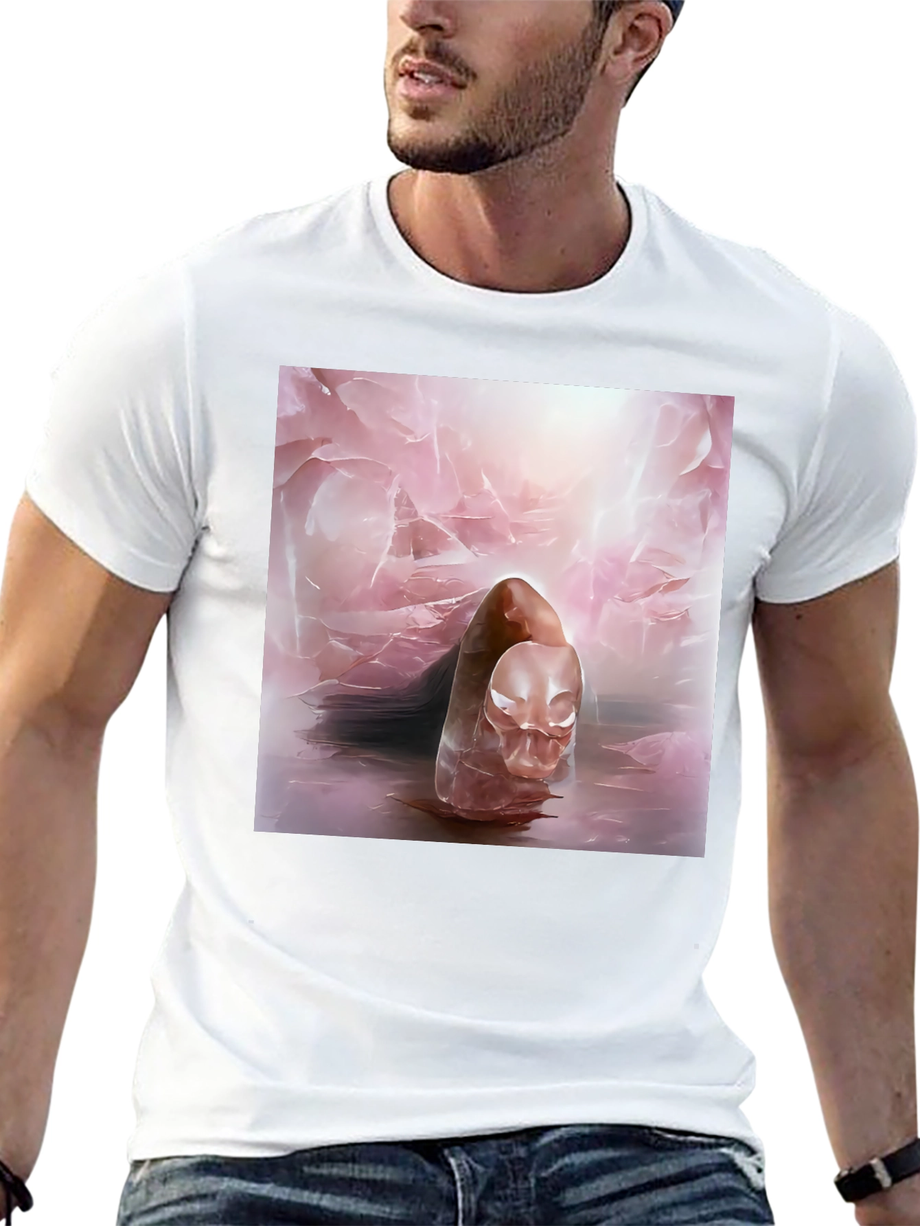Abstract Art Tee - Ethereal Pink Design