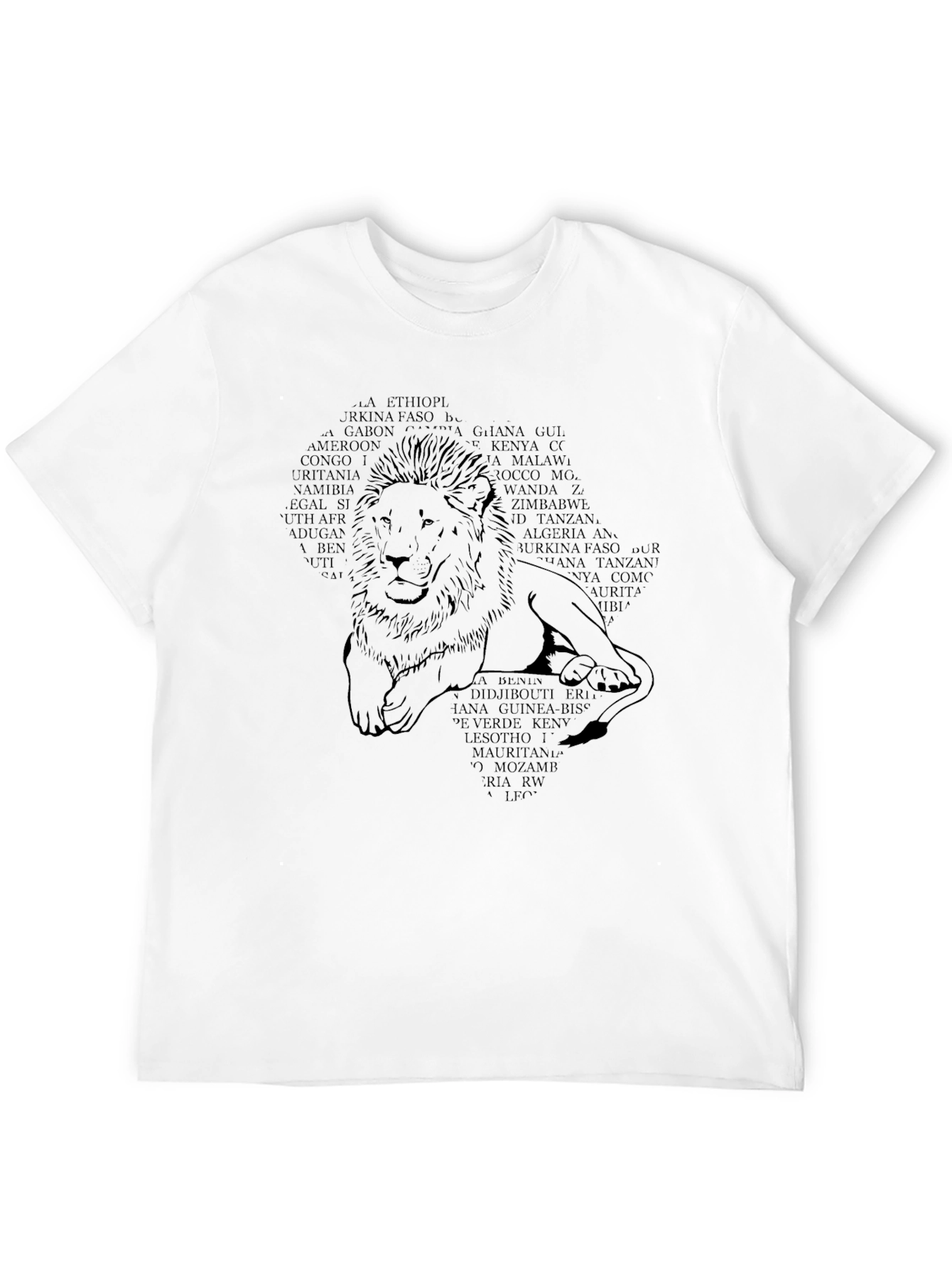 Africa Lion Country Names Mens T-Shirt