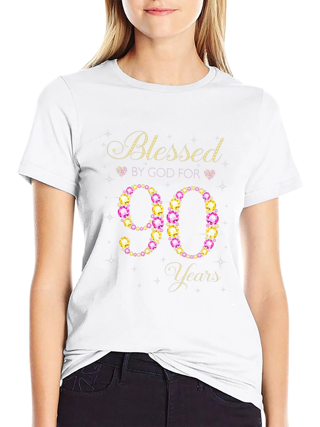 Blessed by God for 90 Years Birthday T-Shirt