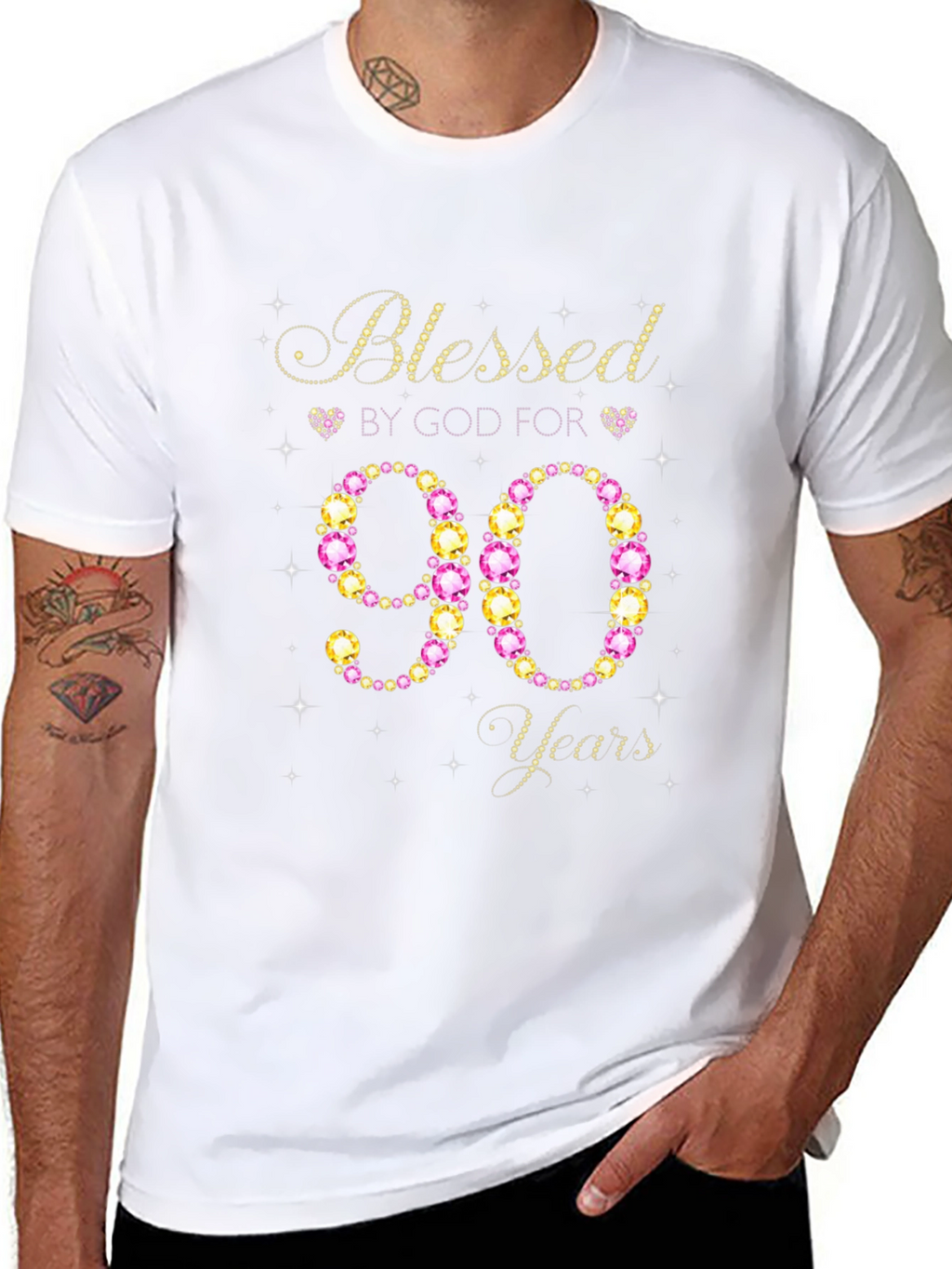 Blessed by God for 90 Years Birthday T-Shirt