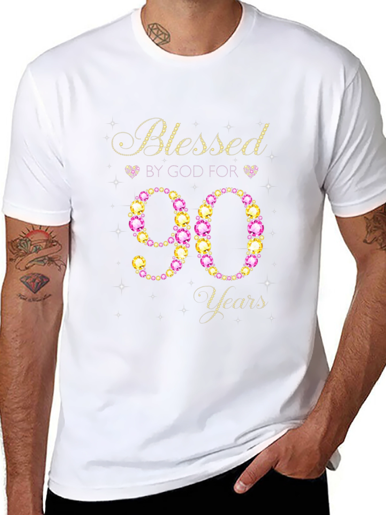 Blessed by God for 90 Years Birthday T-Shirt