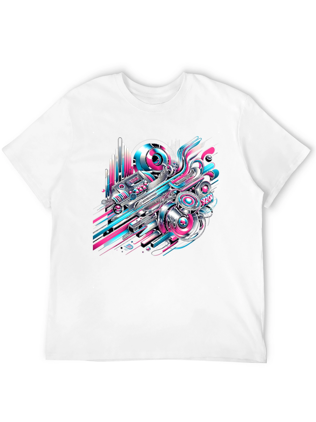 Abstract Tech Black T-Shirt - Bold Design