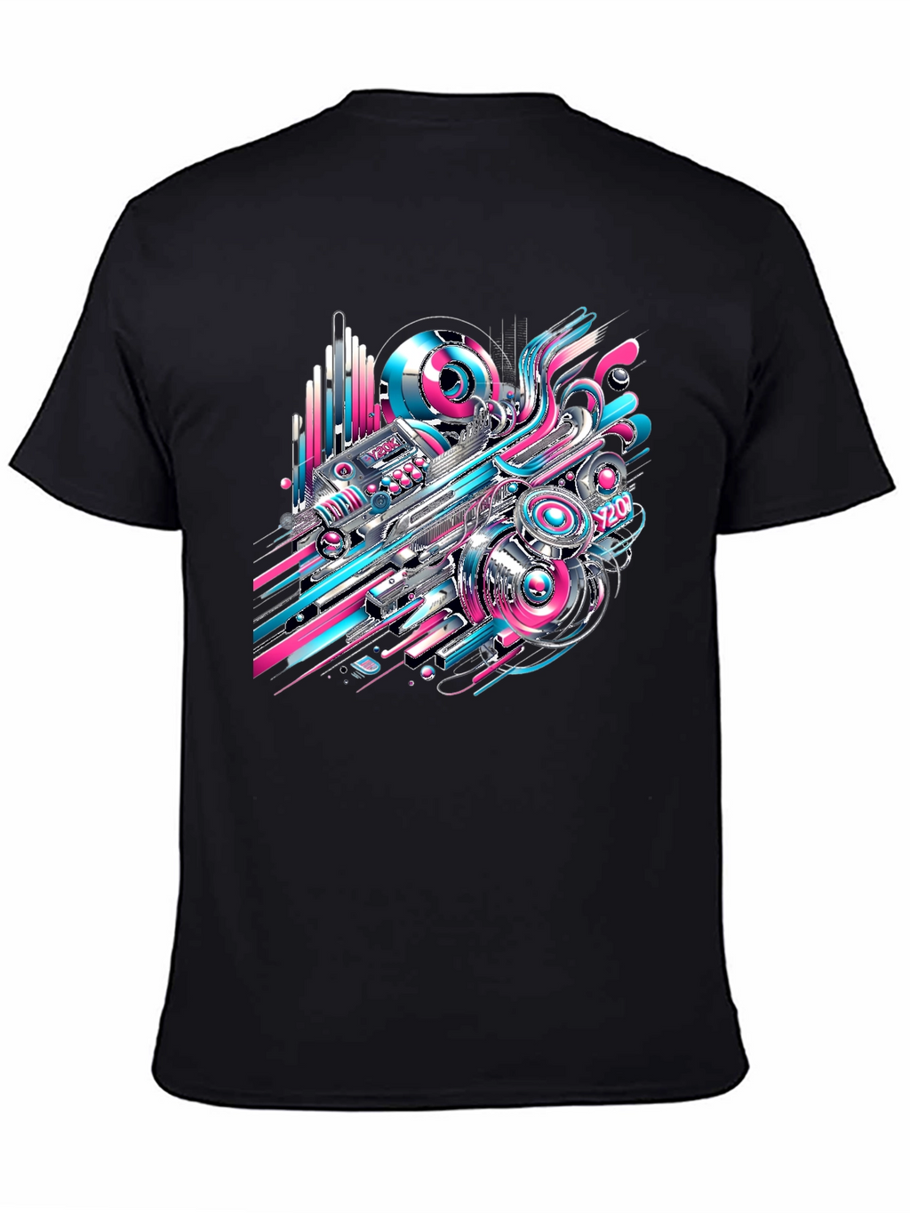 Abstract Tech Black T-Shirt - Bold Design