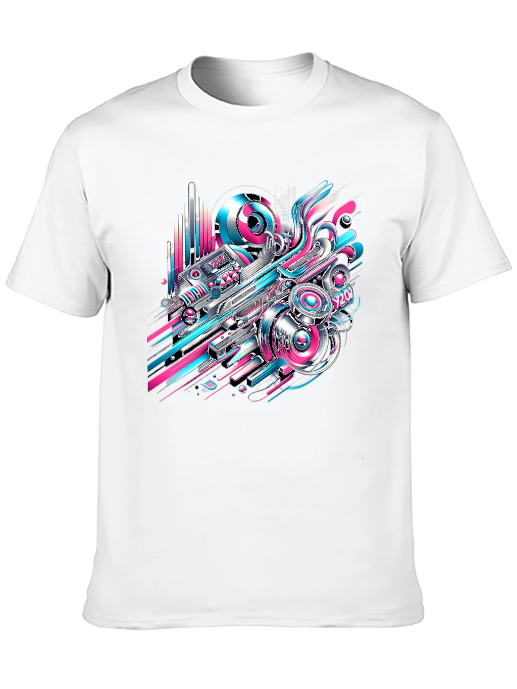 Abstract Tech Black T-Shirt - Bold Design