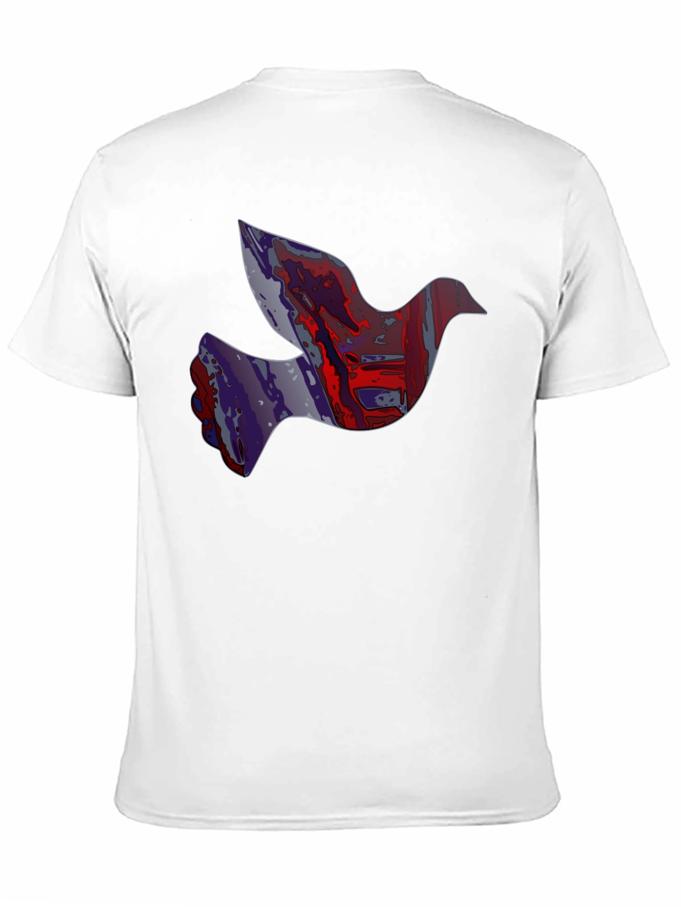 Abstract Dove Graphic Print Black T-Shirt