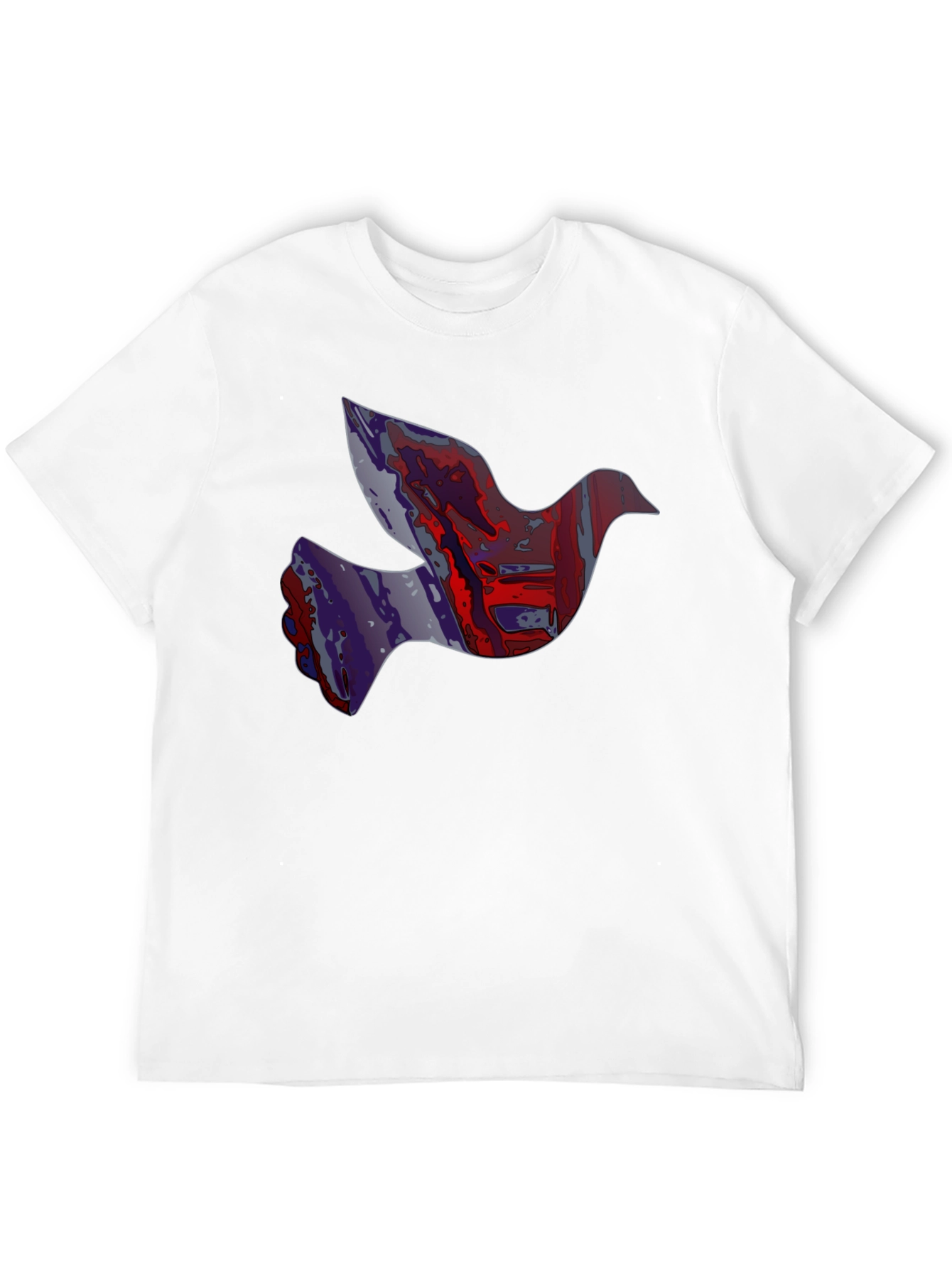 Abstract Dove Graphic Print Black T-Shirt