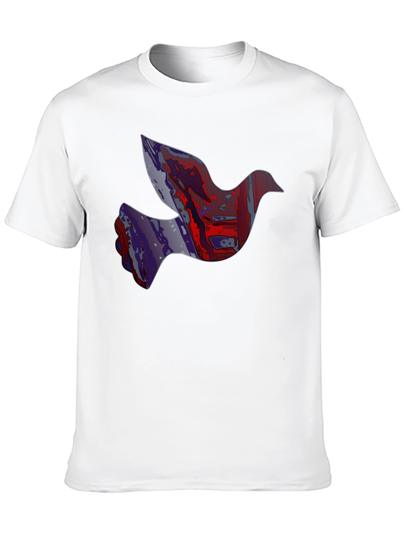 Abstract Dove Graphic Print Black T-Shirt