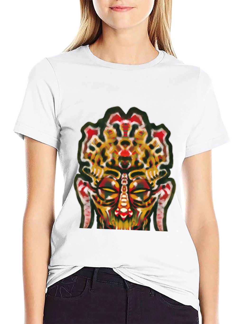 Abstract Face Graphic Tee - Unique Streetwear