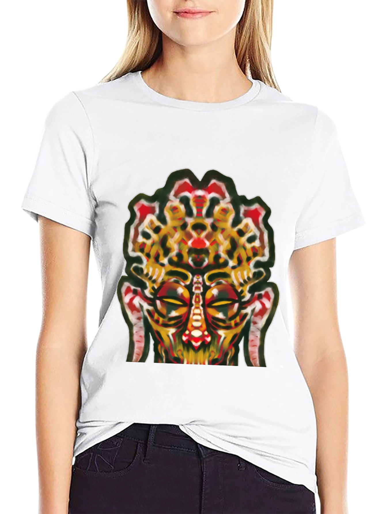 Abstract Face Graphic Tee - Unique Streetwear