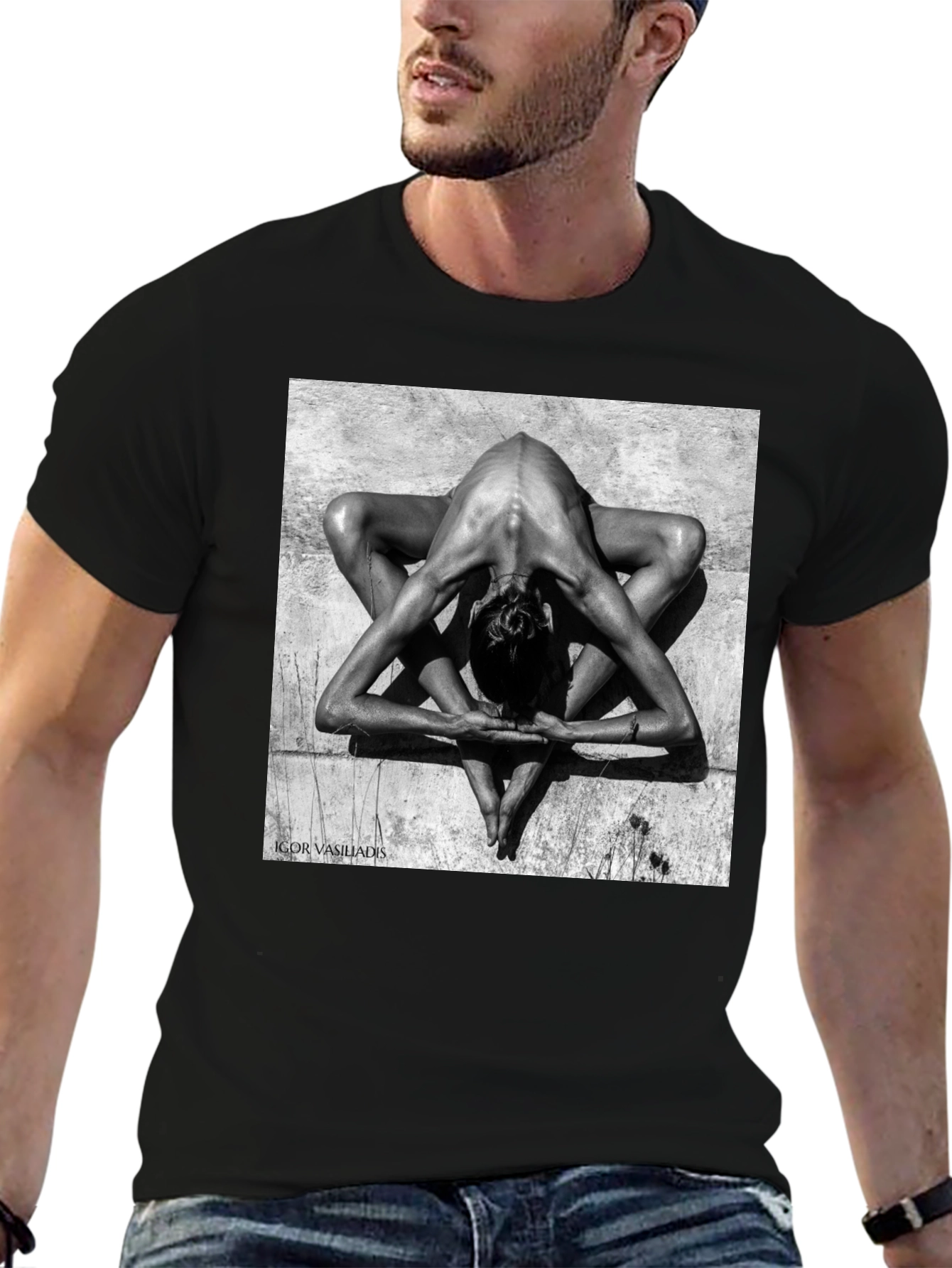 Abstract Yoga Art Black T-Shirt