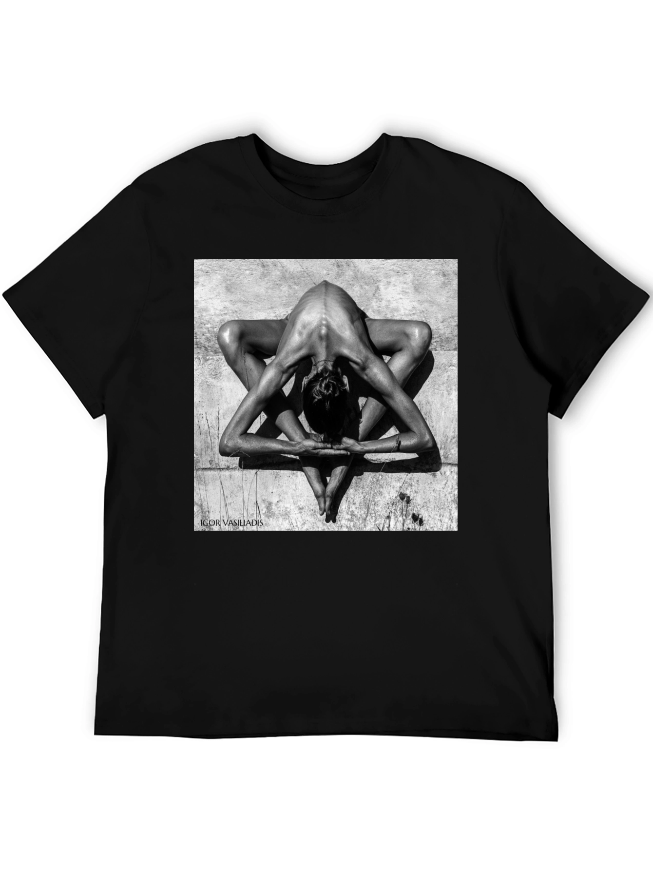 Abstract Yoga Art Black T-Shirt