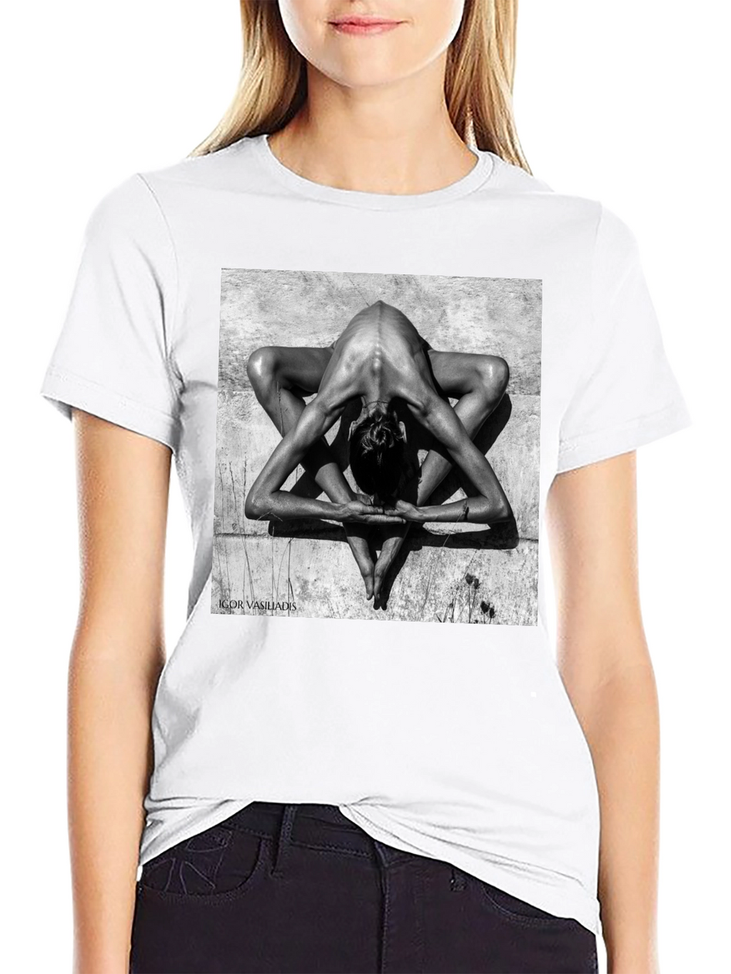 Abstract Yoga Art Black T-Shirt