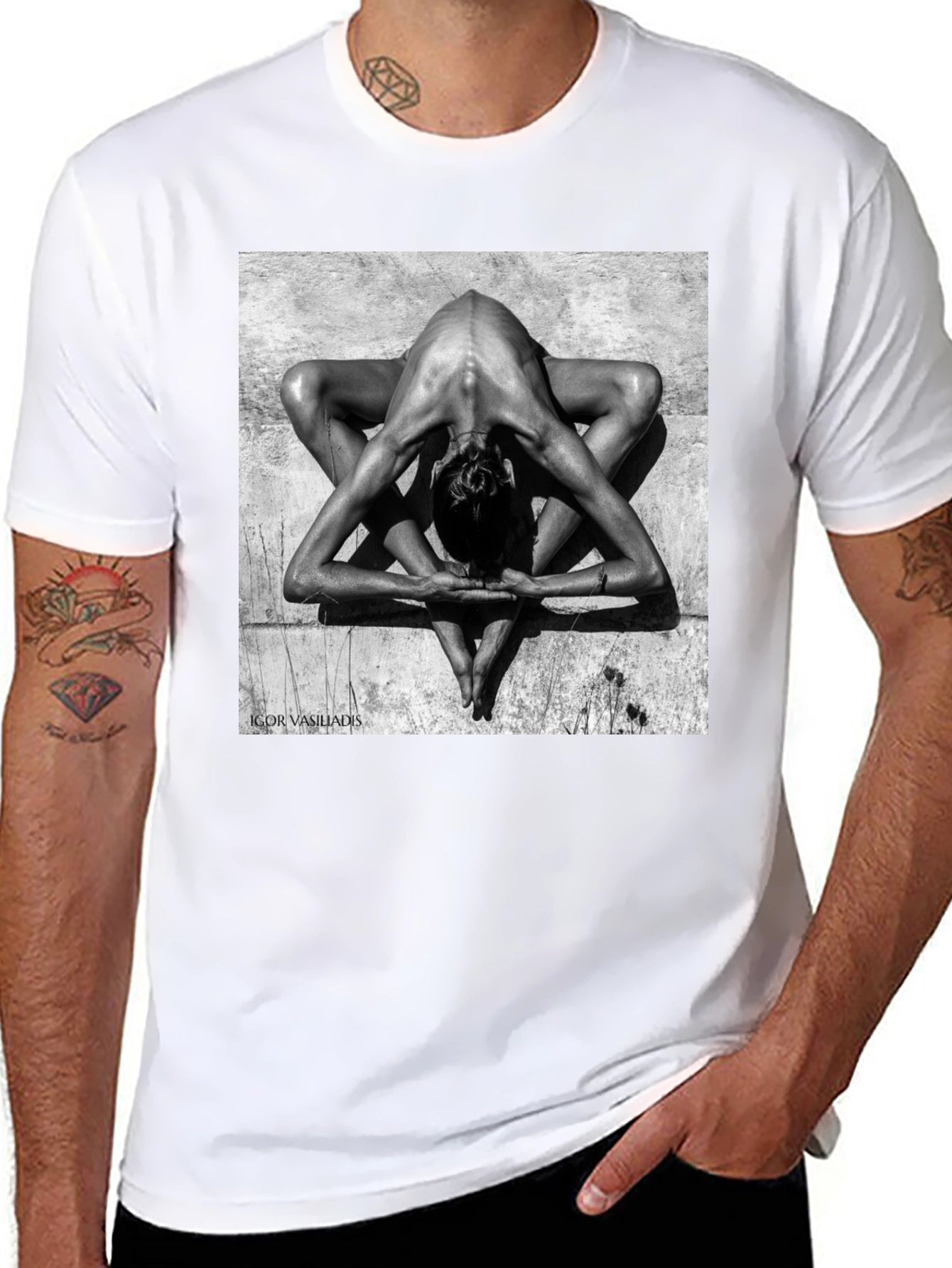 Abstract Yoga Art Black T-Shirt