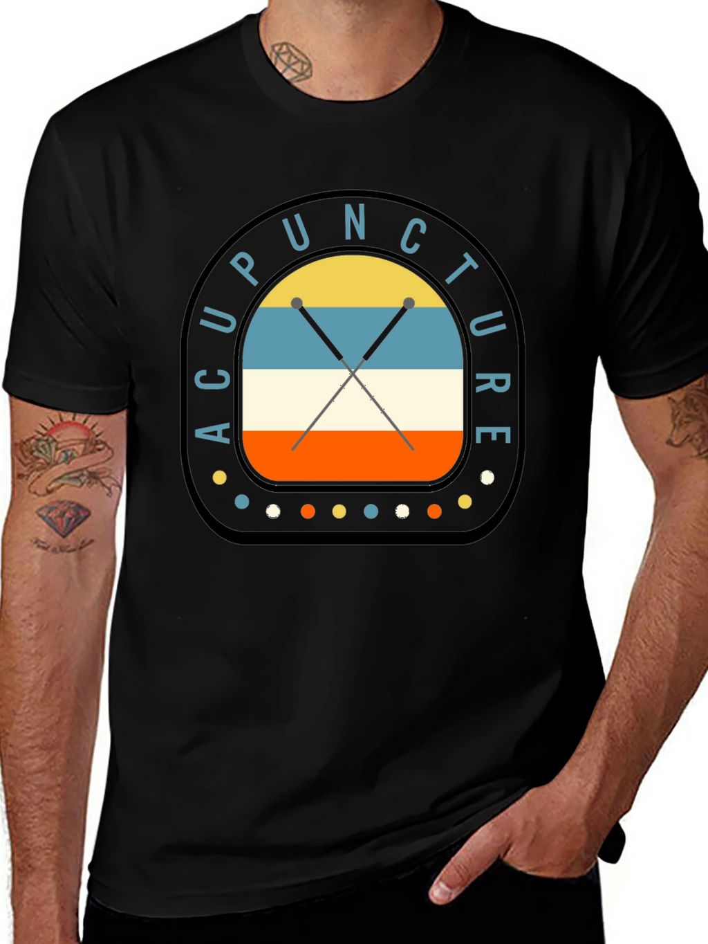 Acupuncture Retro Style Graphic T-Shirt