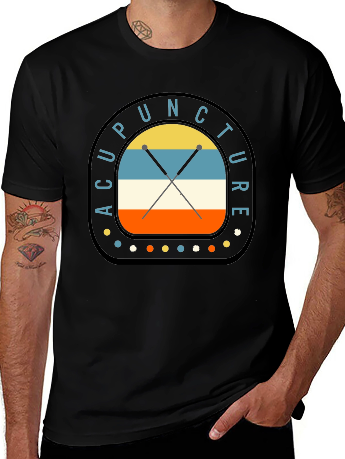 Acupuncture Retro Style Graphic T-Shirt