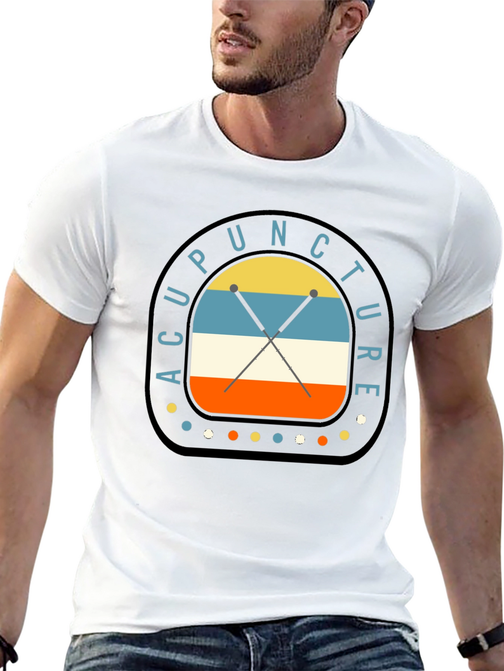 Acupuncture Retro Style Graphic T-Shirt